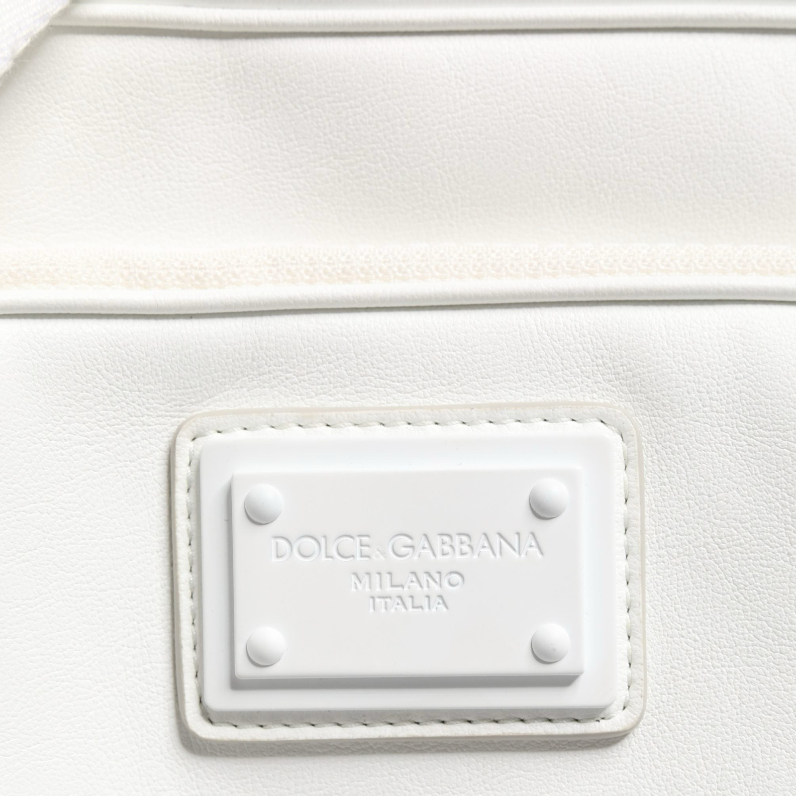 Dolce & Gabbana White Logo Plaque Crossbody Bag BM969S B0044 80001 Close-Up
