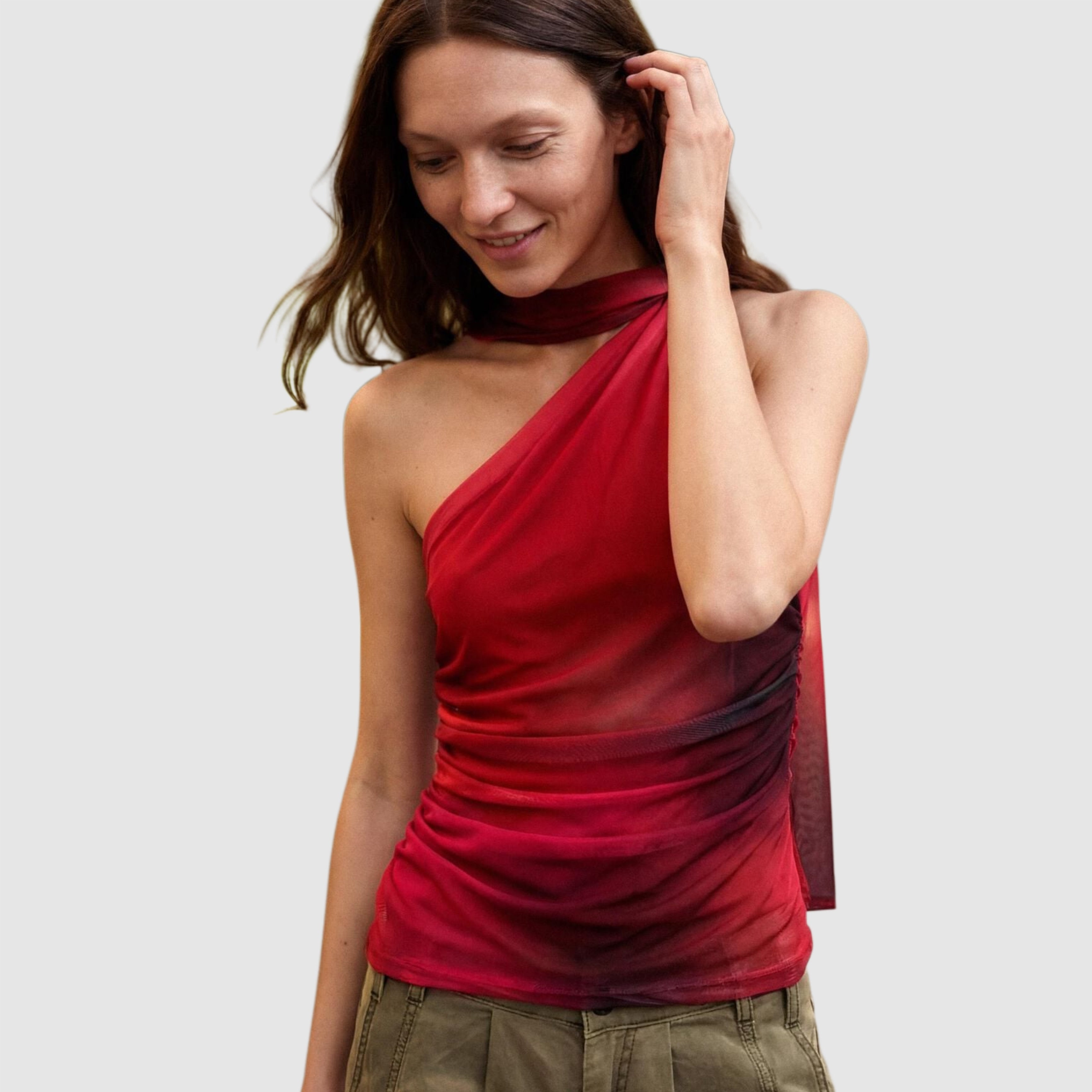 Дамски червен топ Desigual 26SWTK31 3098 Front view