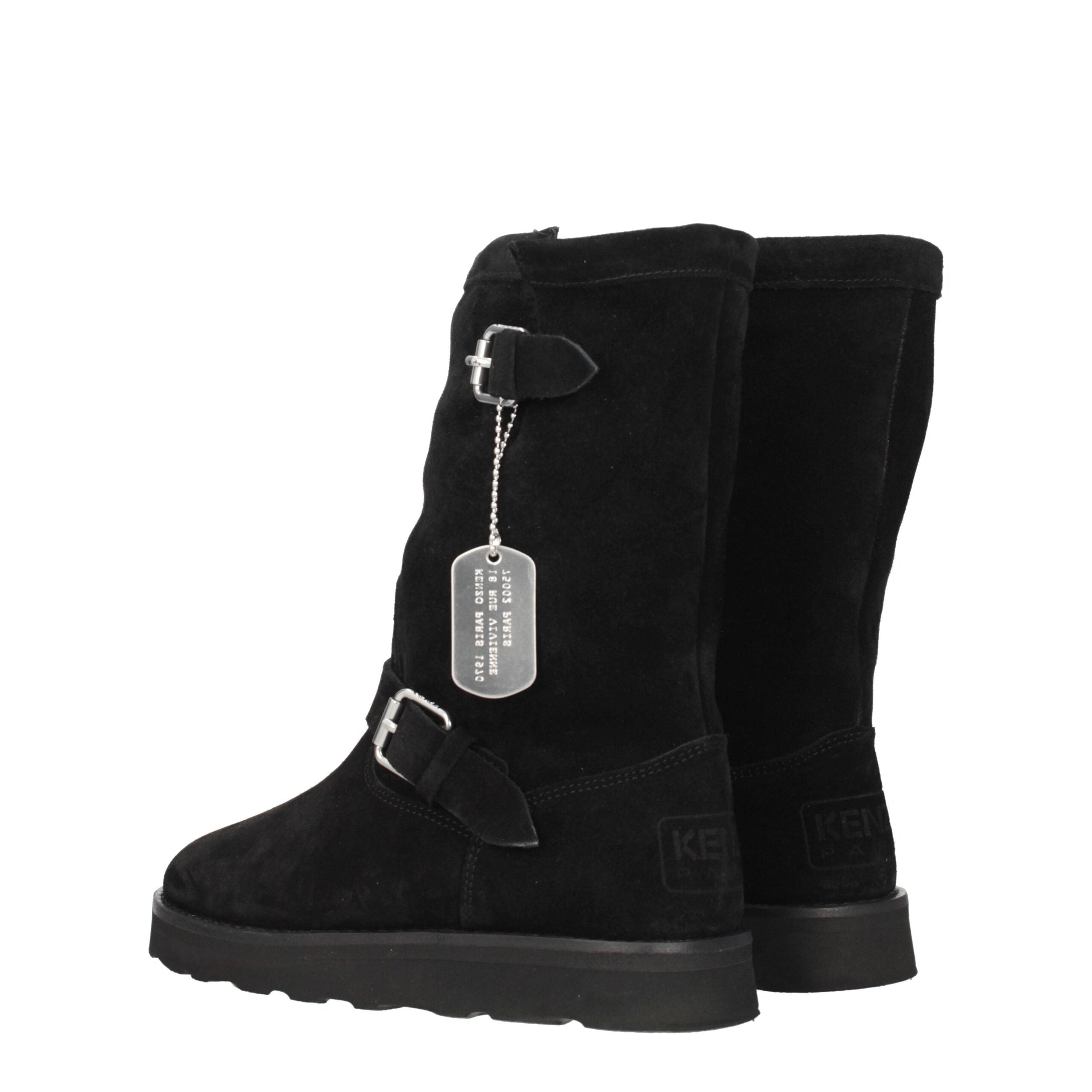 Дамски велурени ботуши Women’s suede boots KENZO PFC62BT707L5899 Black heel view
