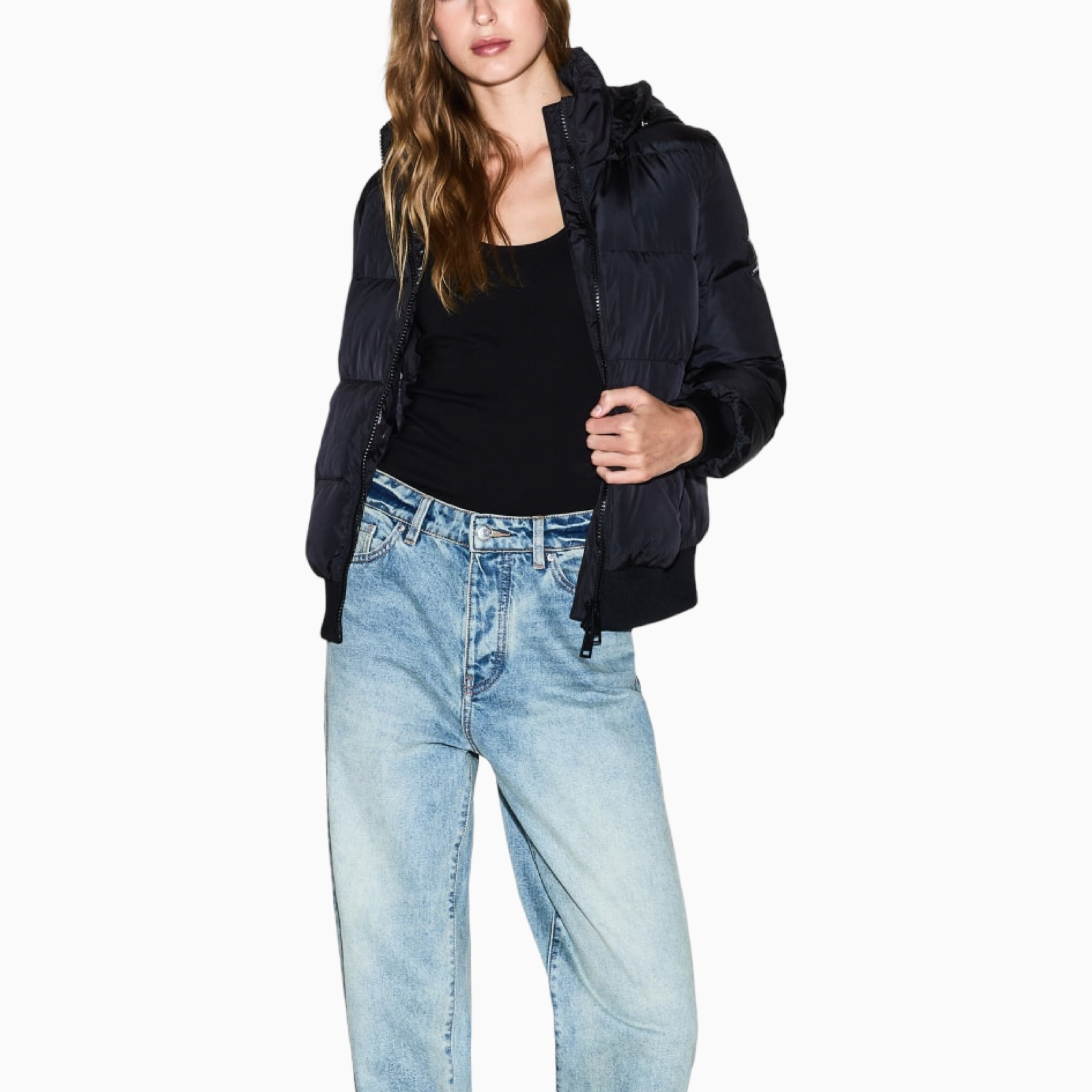 Дамско черно яке Armani Exchange Women Jacket XW000228 AF12286 Front View