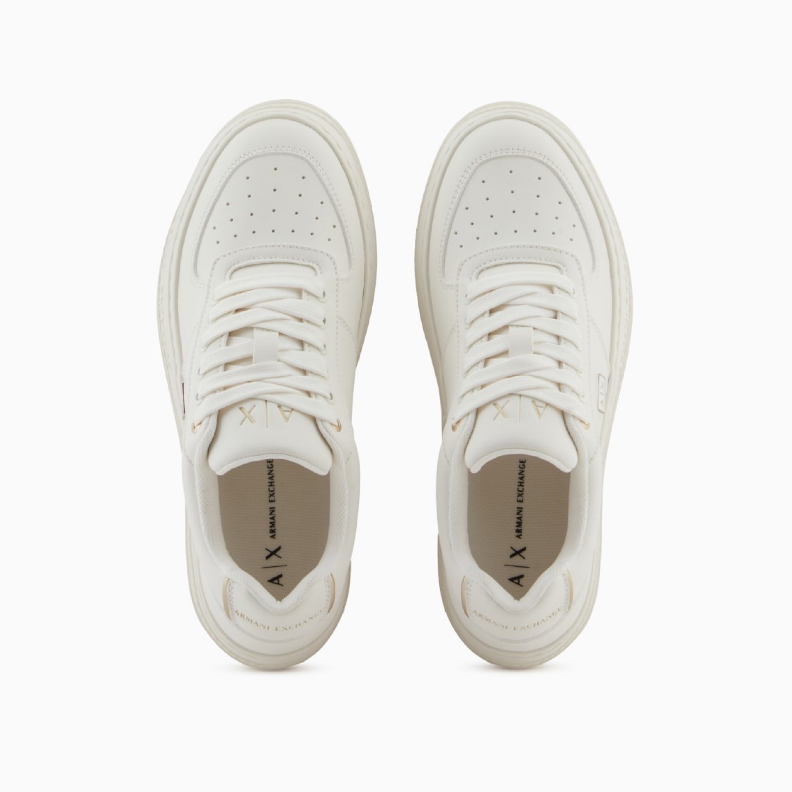 Дамски бели кецове Armani Exchange Women Sneakers XW001631 AF17351 Top View