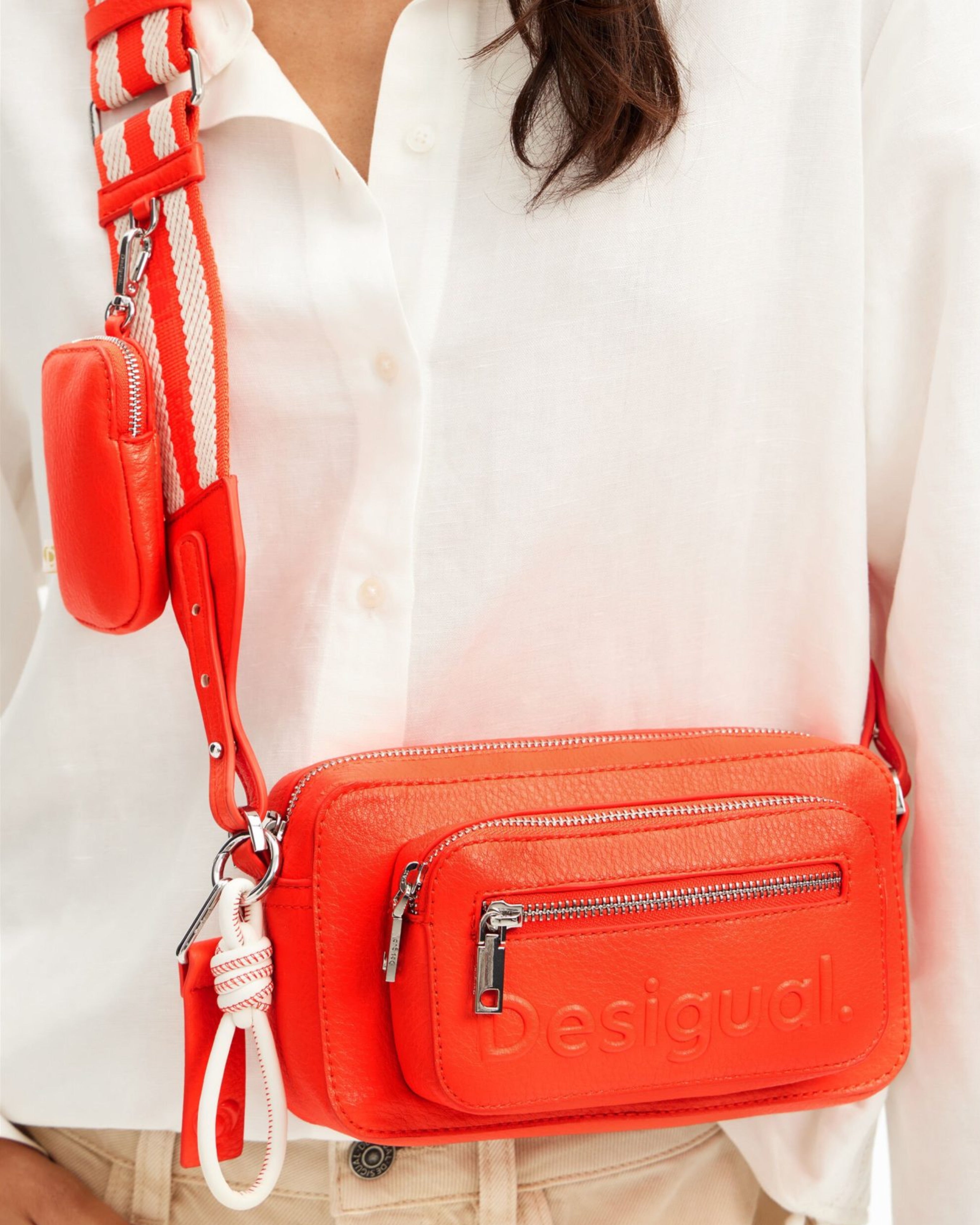 Дамска чанта за рамо Women’s shoulder bag Desigual S logo 24SAXP19 7009U Orange