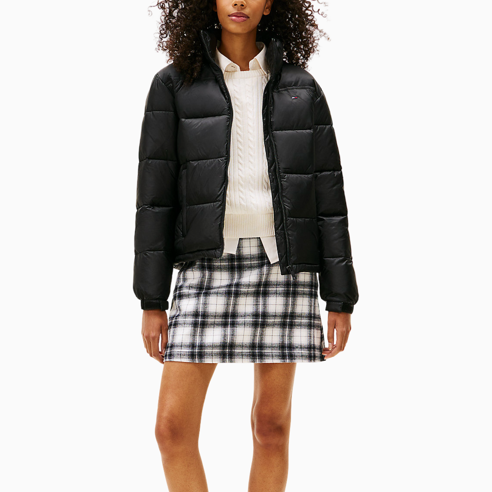 Дамско черно яке Tommy Hilfiger Jeans Women Jacket DW0DW21619 Front View