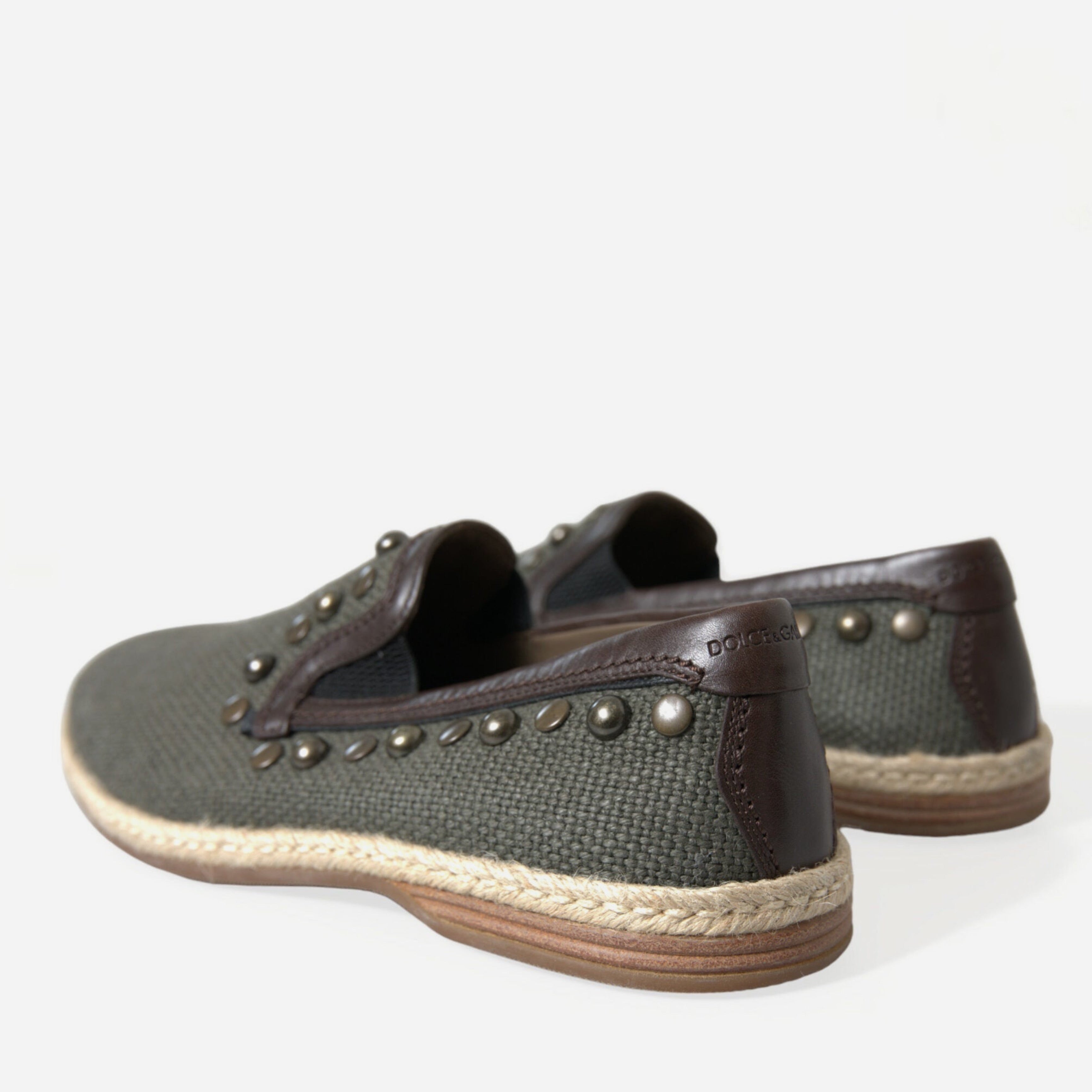 Dolce & Gabbana Studded Canvas Loafers