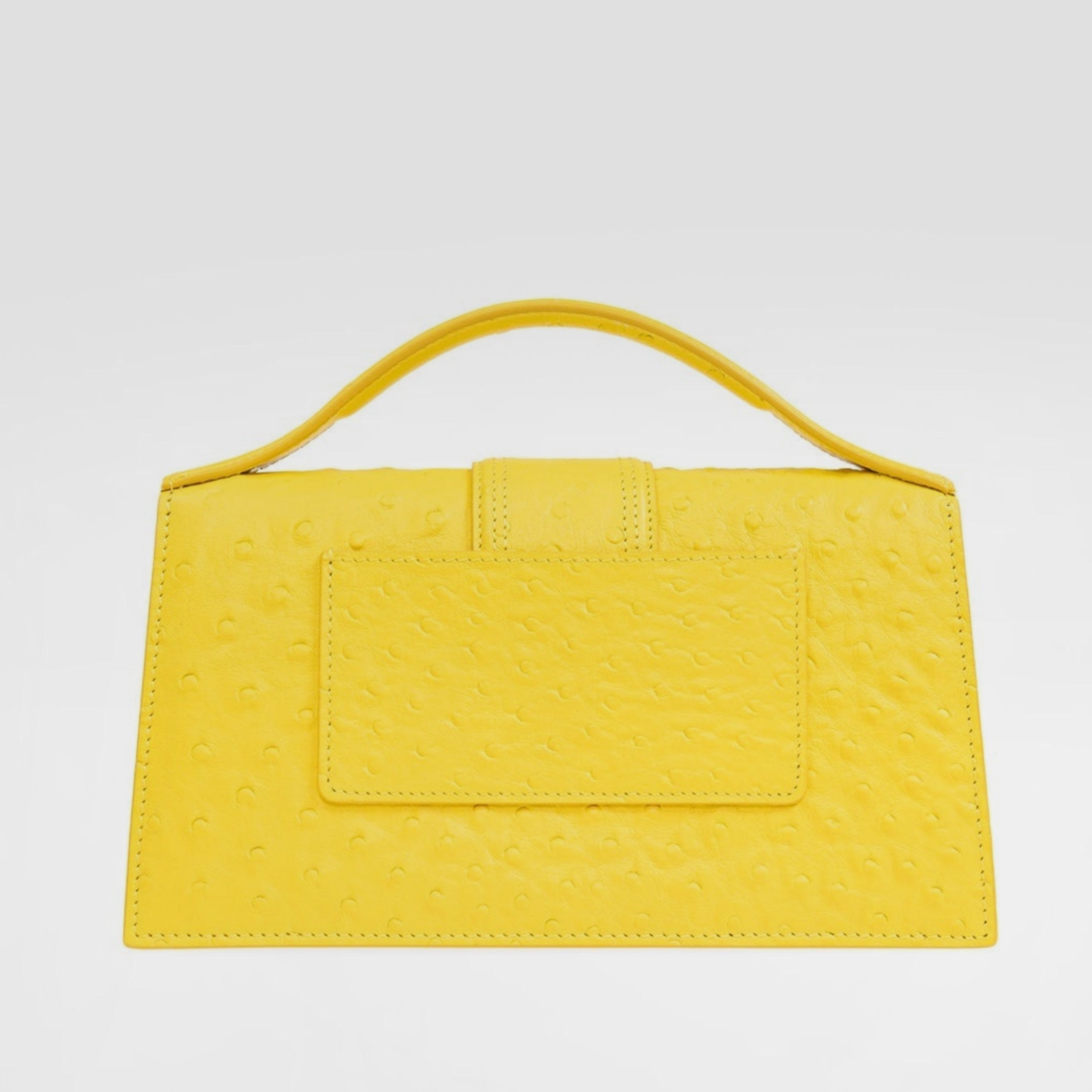 Дамска чанта от естествена кожа Women’s handbag Jacquemus Le Grand Bambino 213BA0073234 250 Yellow back view