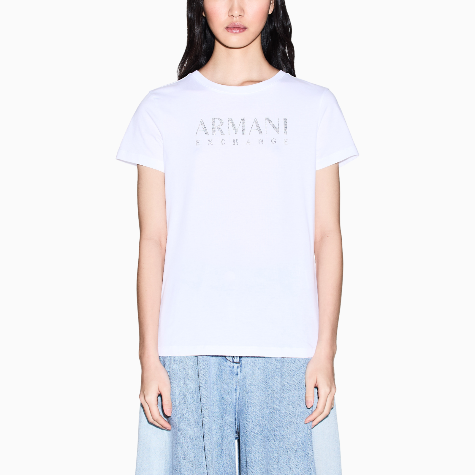 Дамска бяла тениска Armani Exchange Women T-shirt XW002294 AF17172 U0002 Front View