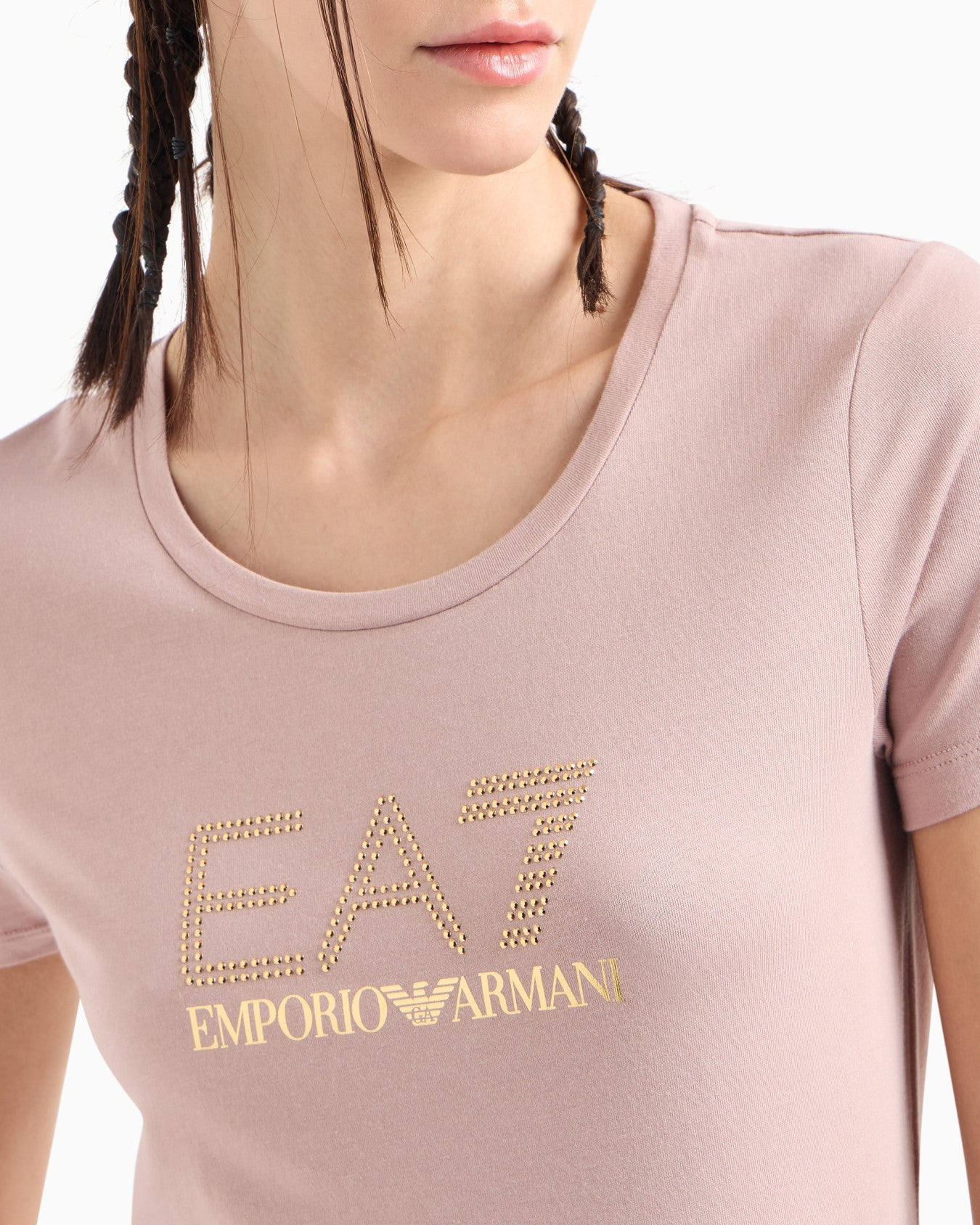 Дамска розова тениска EA7 Emporio Armani Women T-shirt 8NTT67 TJDQZ U4079 Close-Up
