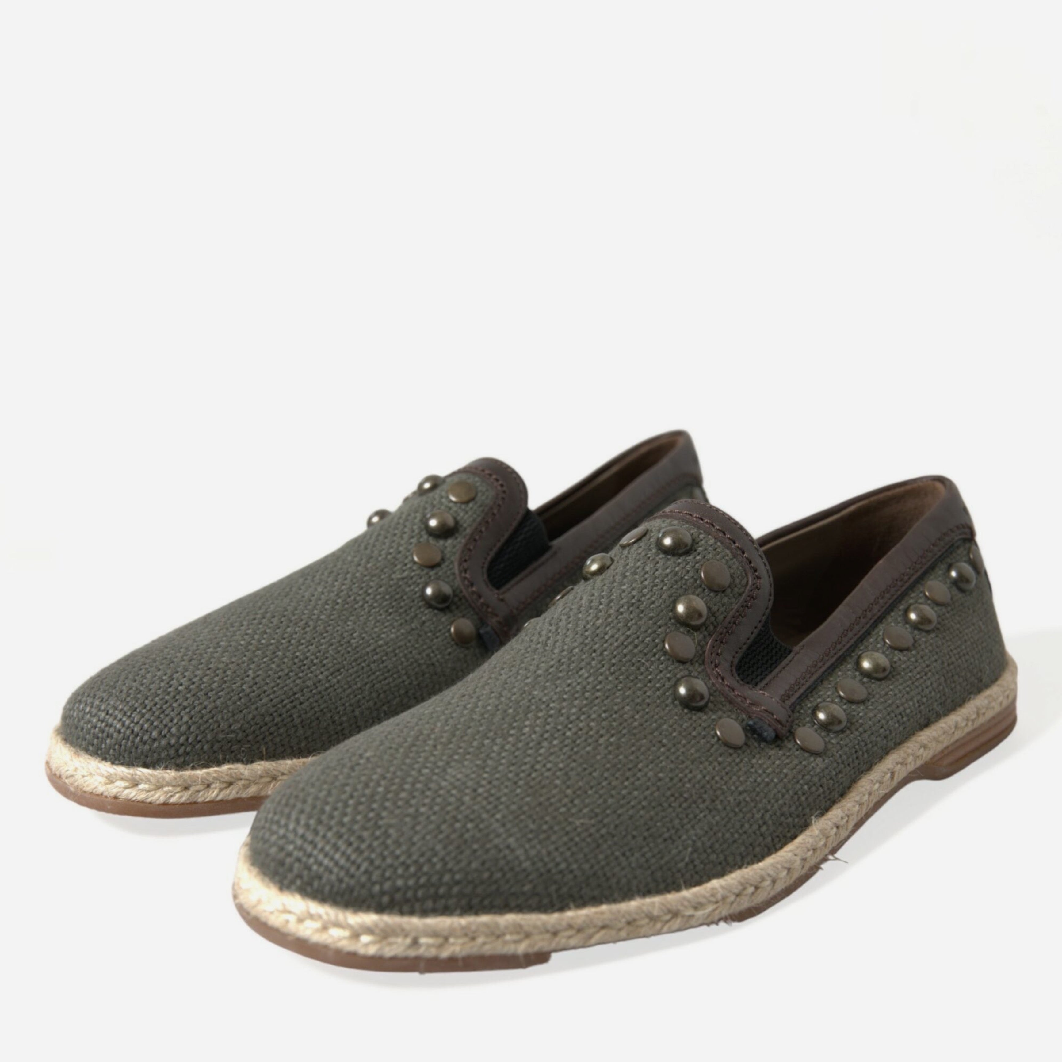Dolce & Gabbana Studded Canvas Loafers