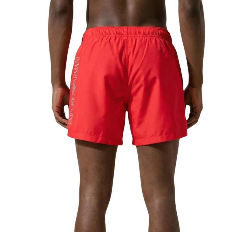 Мъжки червени бански EA7 Emporio Armani Men Swimwear 7M002001 AF14497 Back View