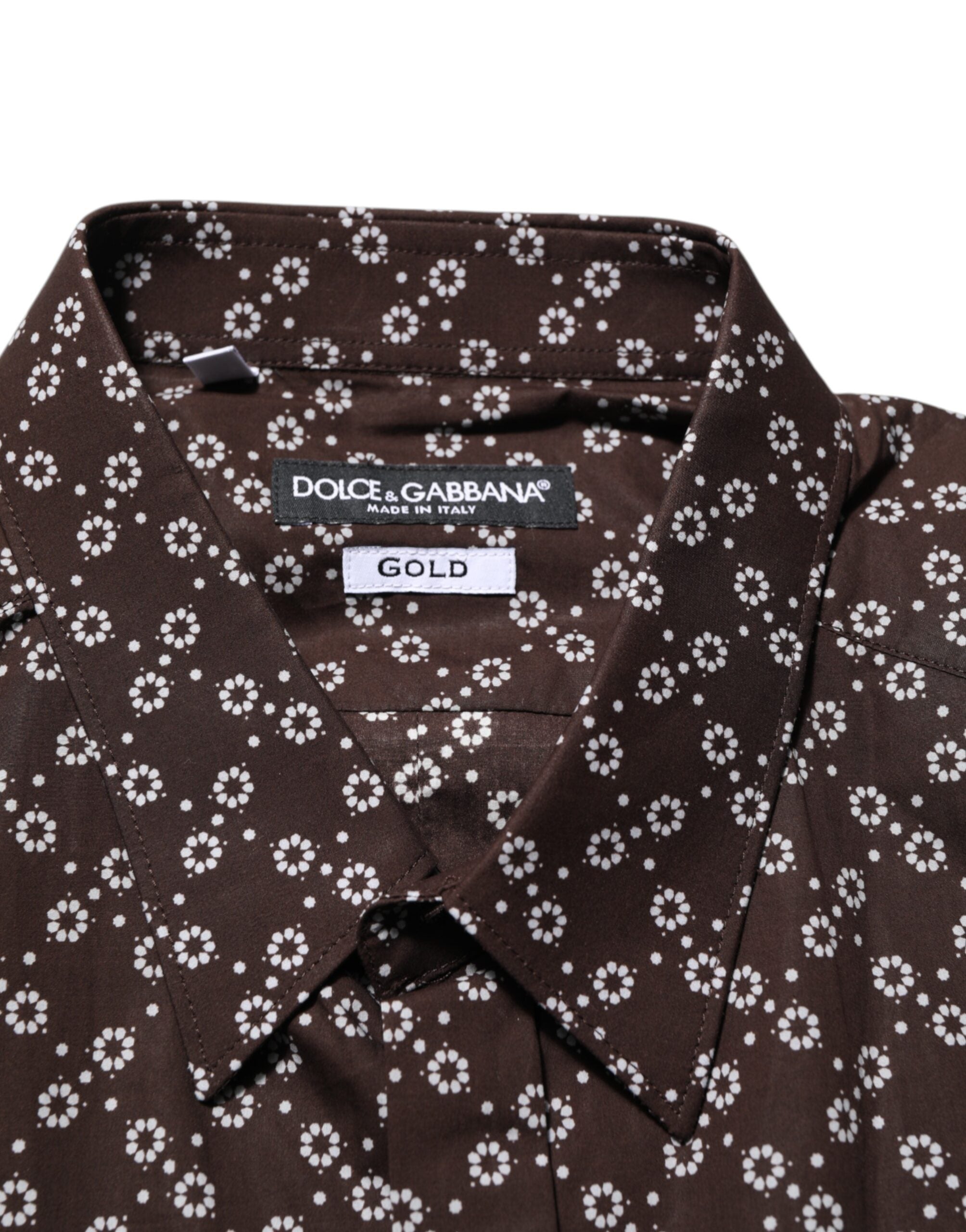 Мъжка кафява луксозна риза Men’s luxury shirt DOLCE & GABBANA Gold line in Brown color