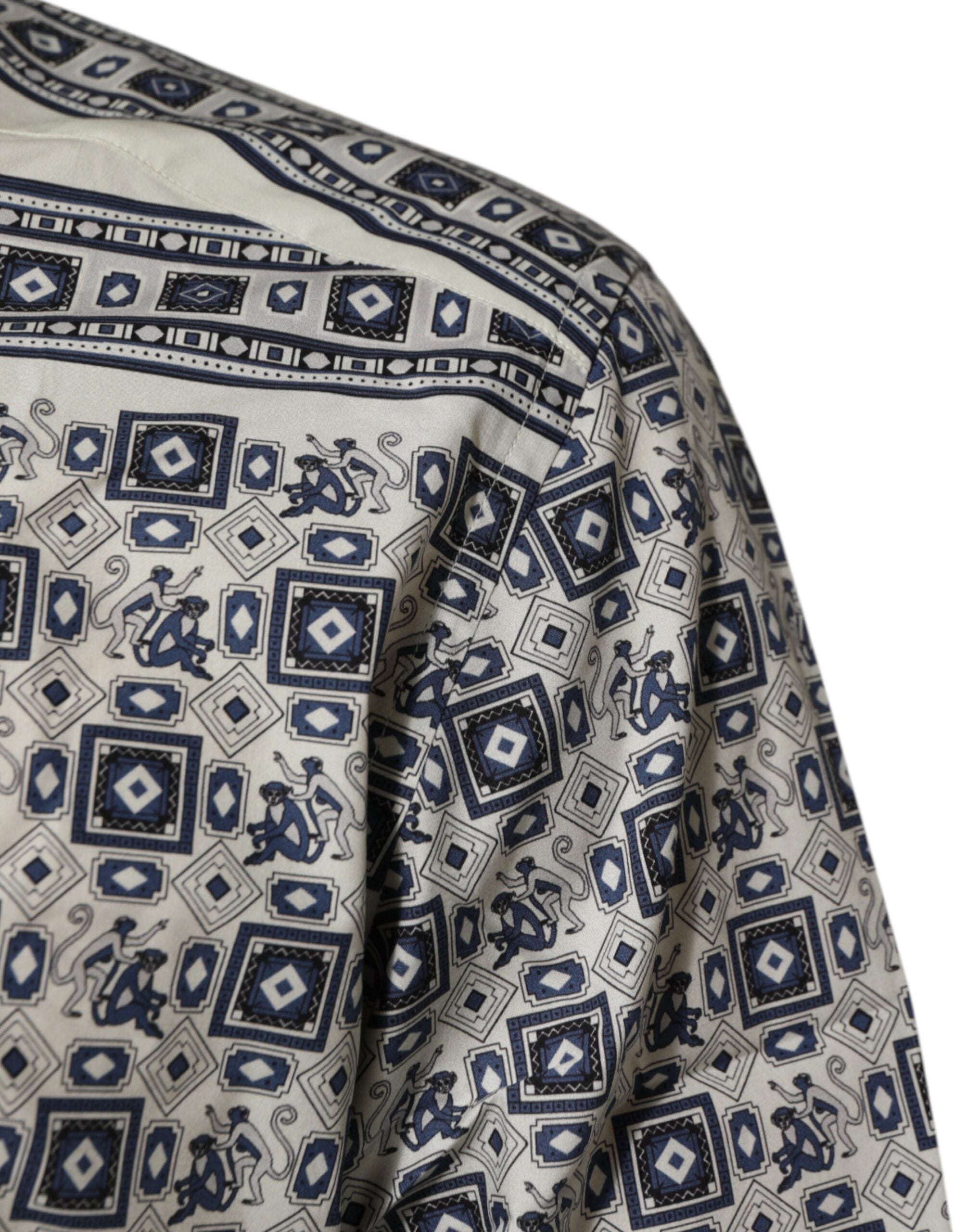 Мъжка луксозна риза Men’s monkey tie print DOLCE & GABBANA GOLD arm view