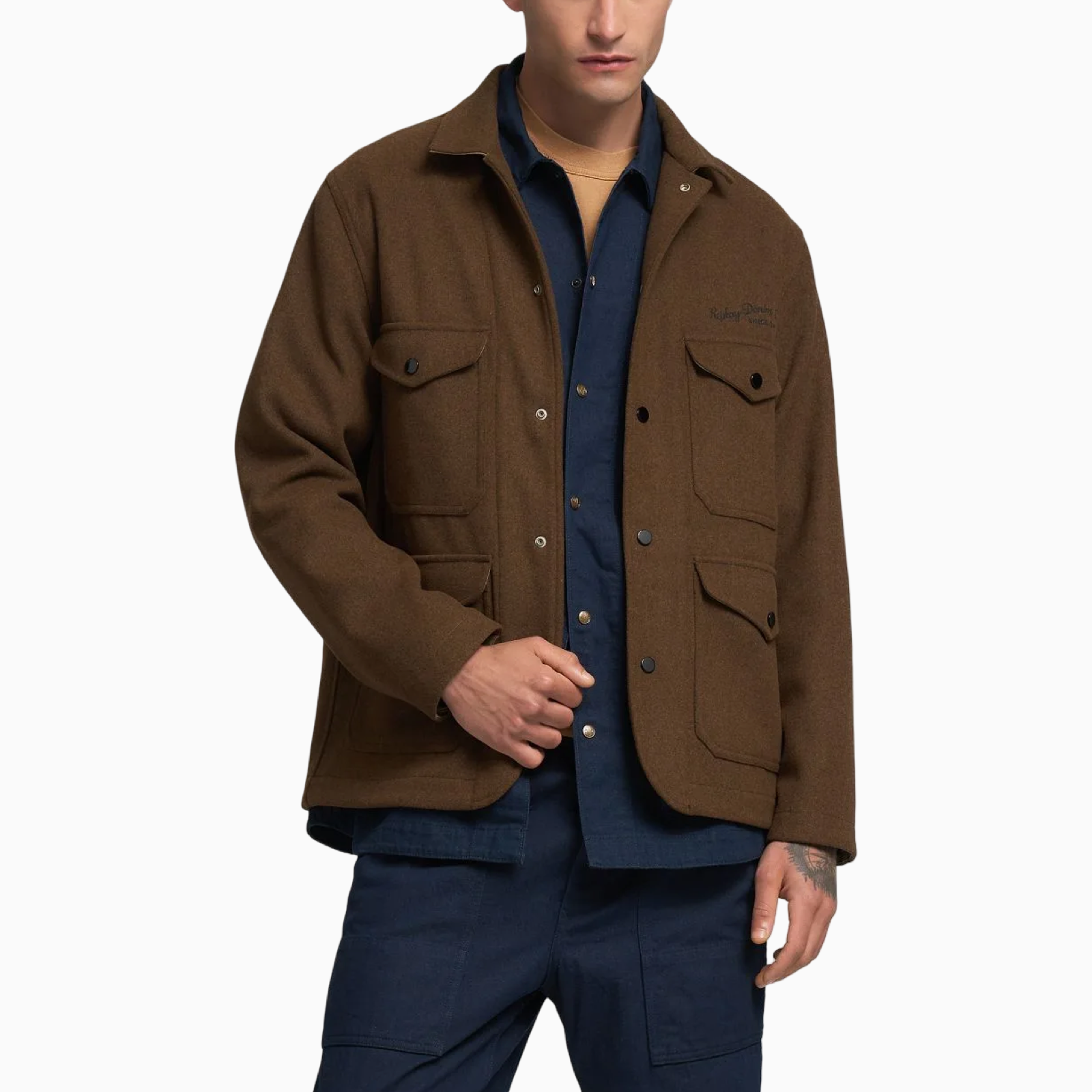 Мъжко кафяво яке Replay Men Jacket M8495.000.85314 Front View