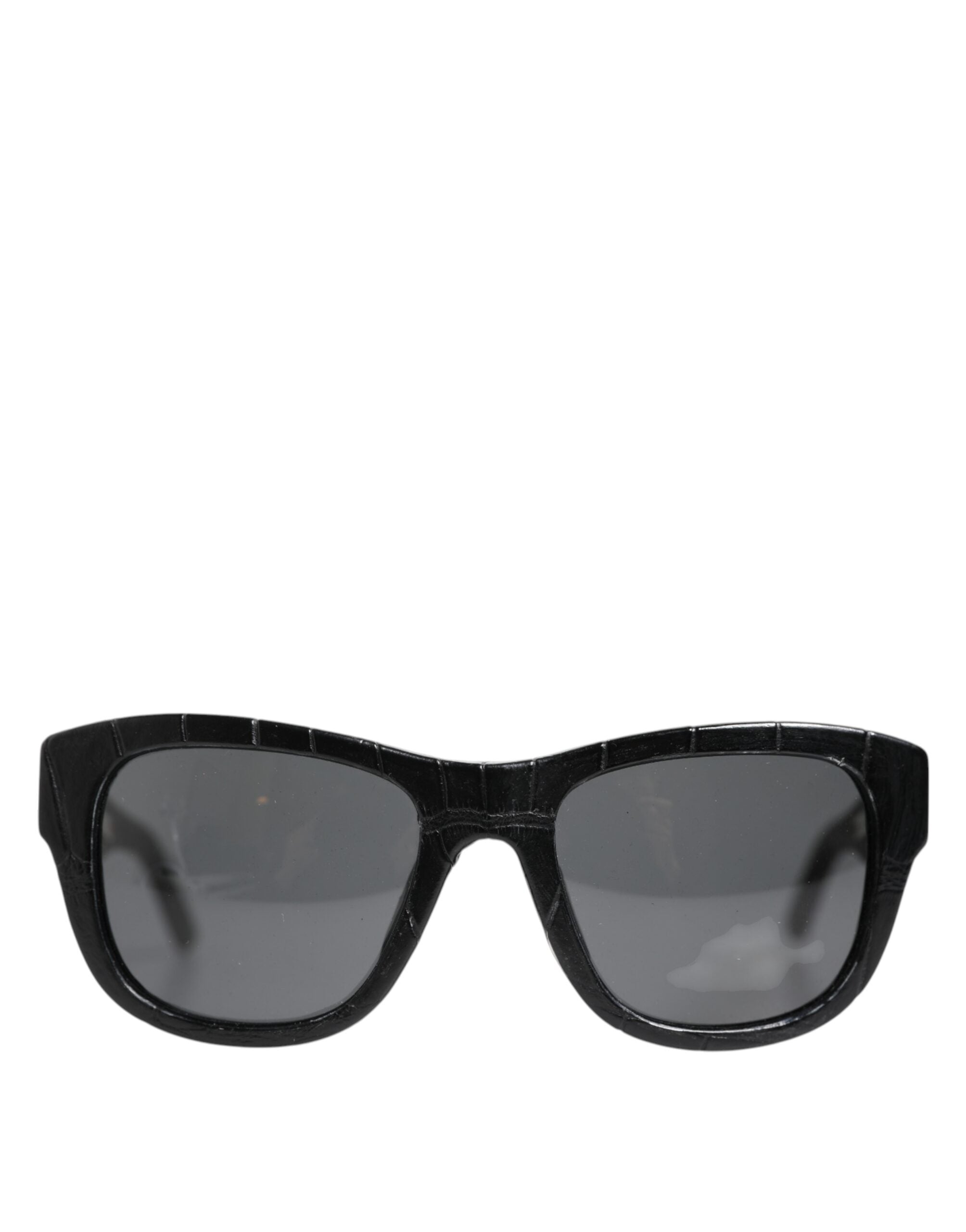 Dolce & Gabbana DG4177 Black Leather Frame Tinted Lens Sunglasses