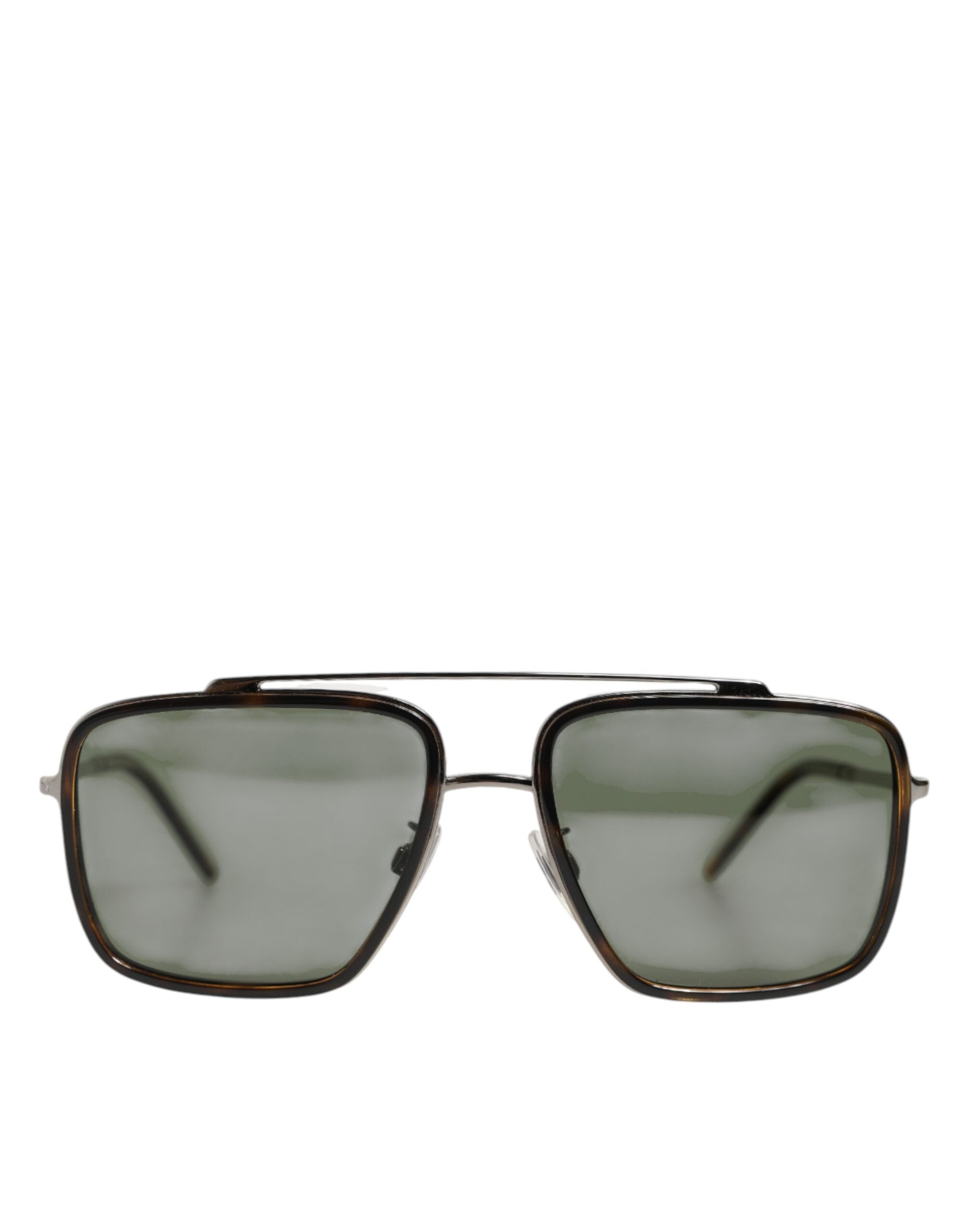 Dolce & Gabbana Silver Metal Frame Polarized Navigator Sunglasses