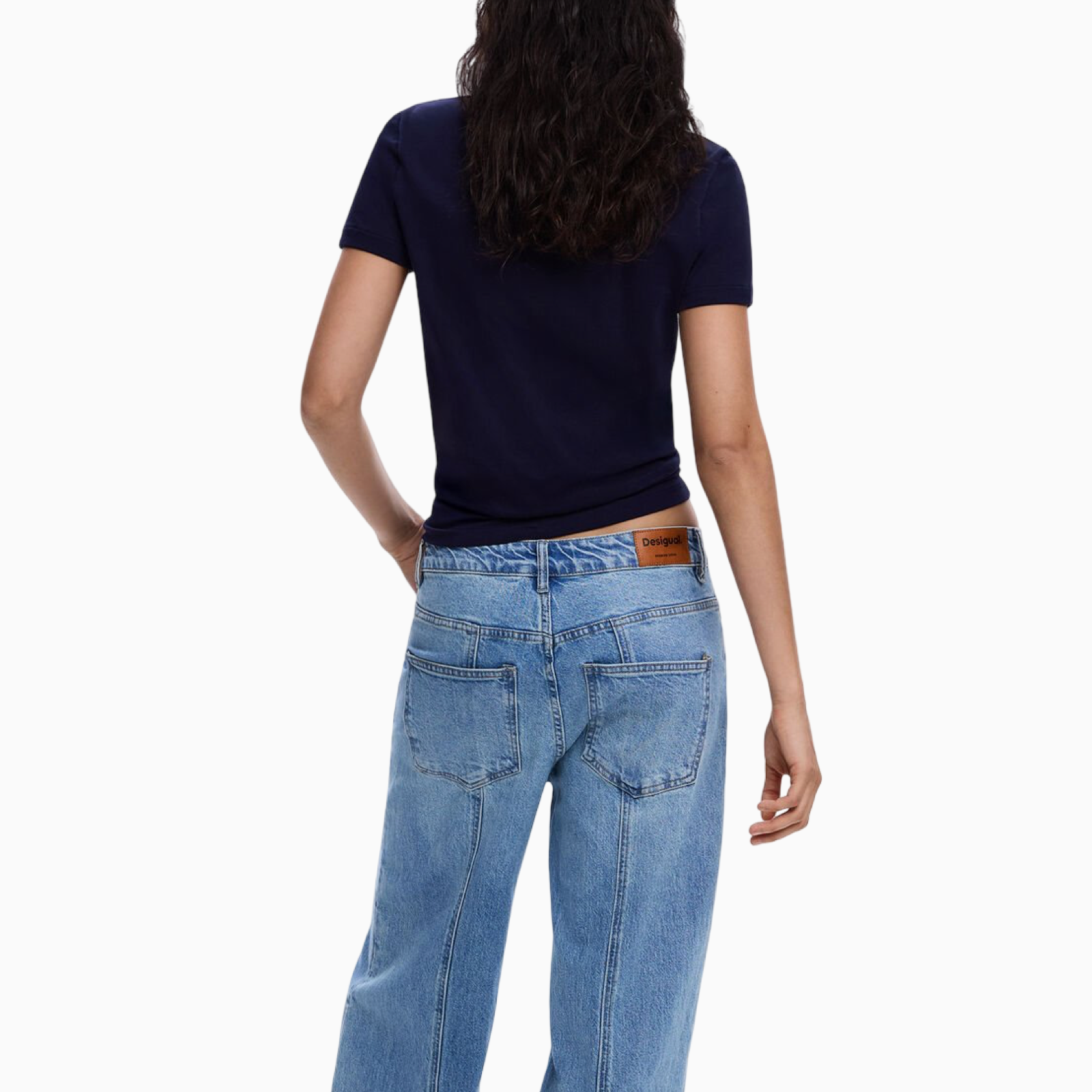 Дамска синя тениска Desigual Women T-shirt 26SWTK03 5000 Back View