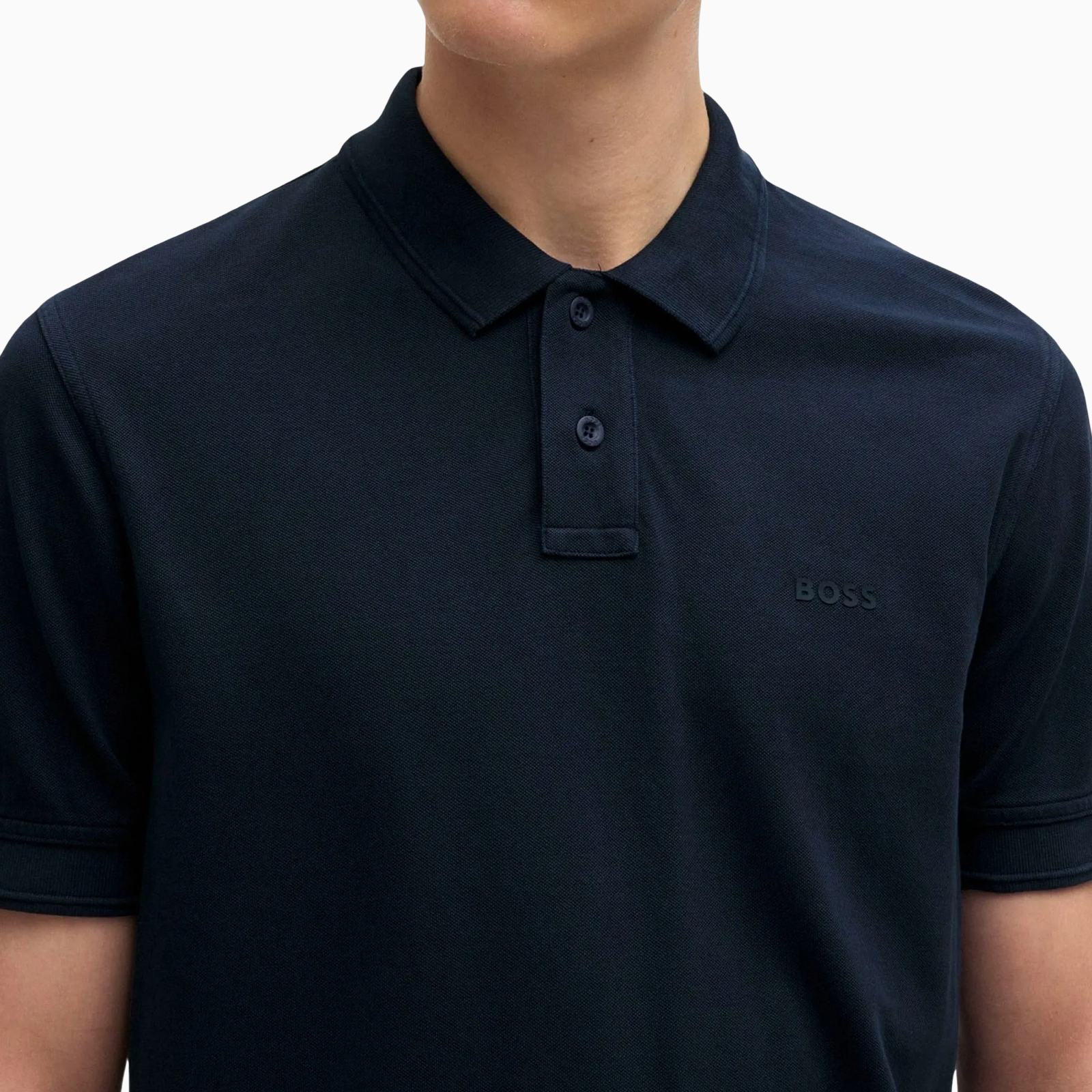 Мъжка тъмно синя поло тениска Boss Prime Men Polo 50507813 404 Close-Up