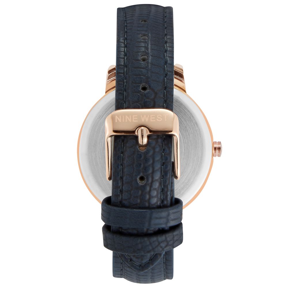 Nine West Blue Leather Dress Watch