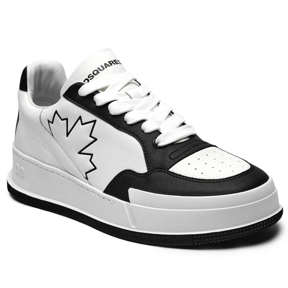 Мъжки кецове Men’s sneakers Dsquared2 Canadian SNM037301507620 White and Black angled View