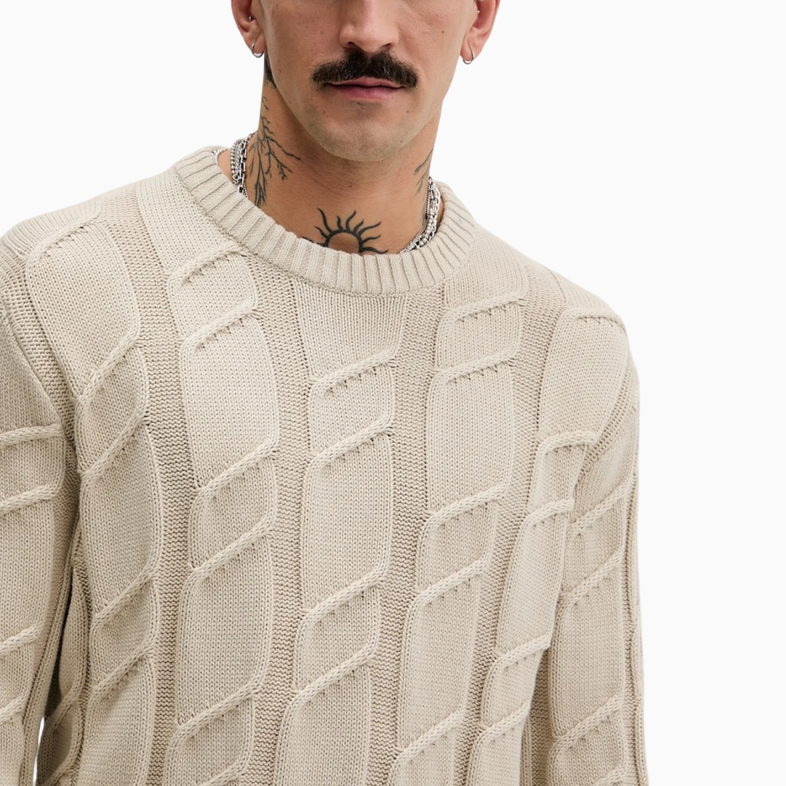 Мъжки бежов пуловер Tommy Hilfiger Jeans DM0DM22355 Close-Up