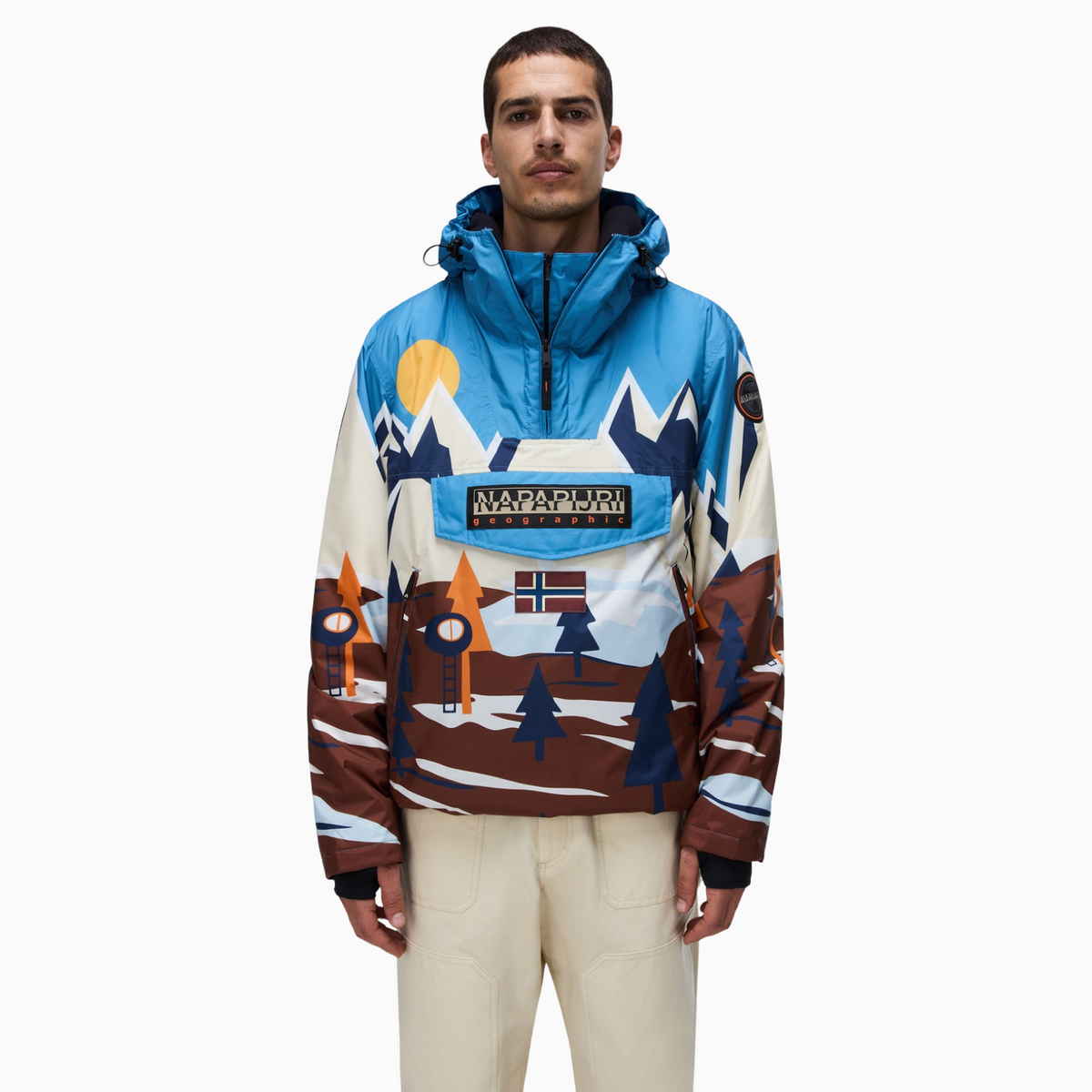 Унисекс яке анорак Napapijri Rainforest Next All Over Print Anorak Jacket NP0A8AHXFDX Front View