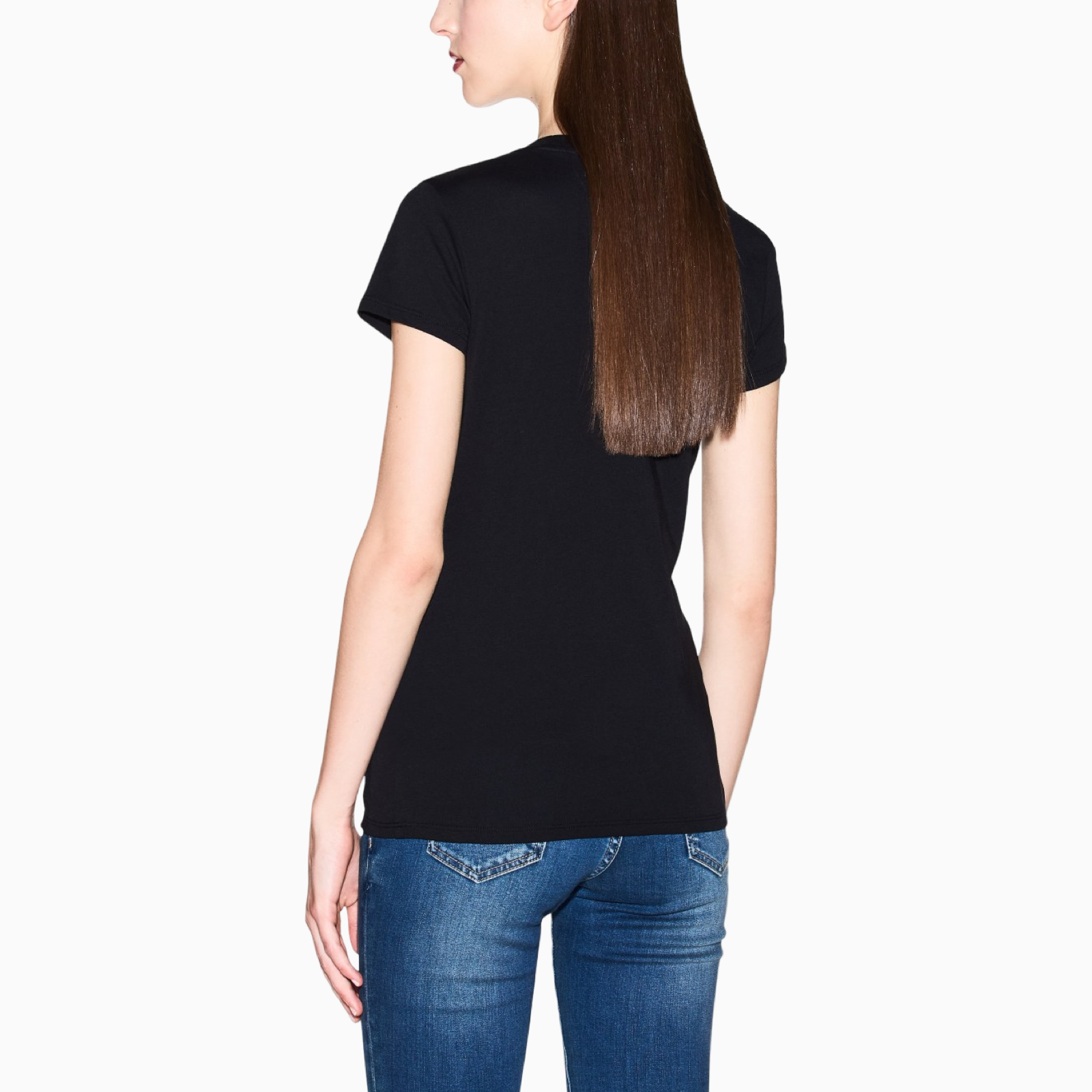 Дамска черна тениска Armani Exchange Women T-shirt XW001457 AF10356 Back View