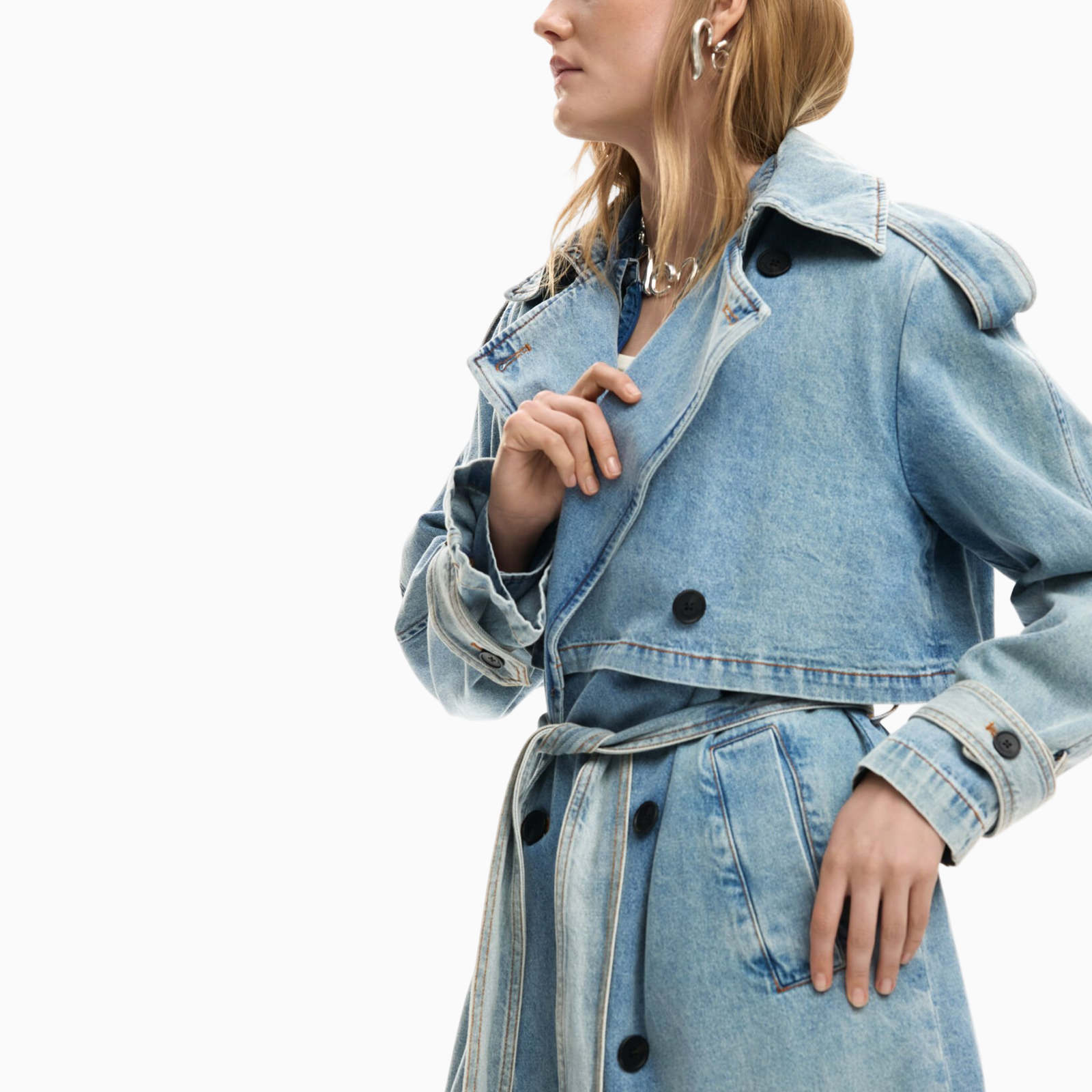 Дамско палто Desigual Women Trench Coat 26SWED17 5007 Side View