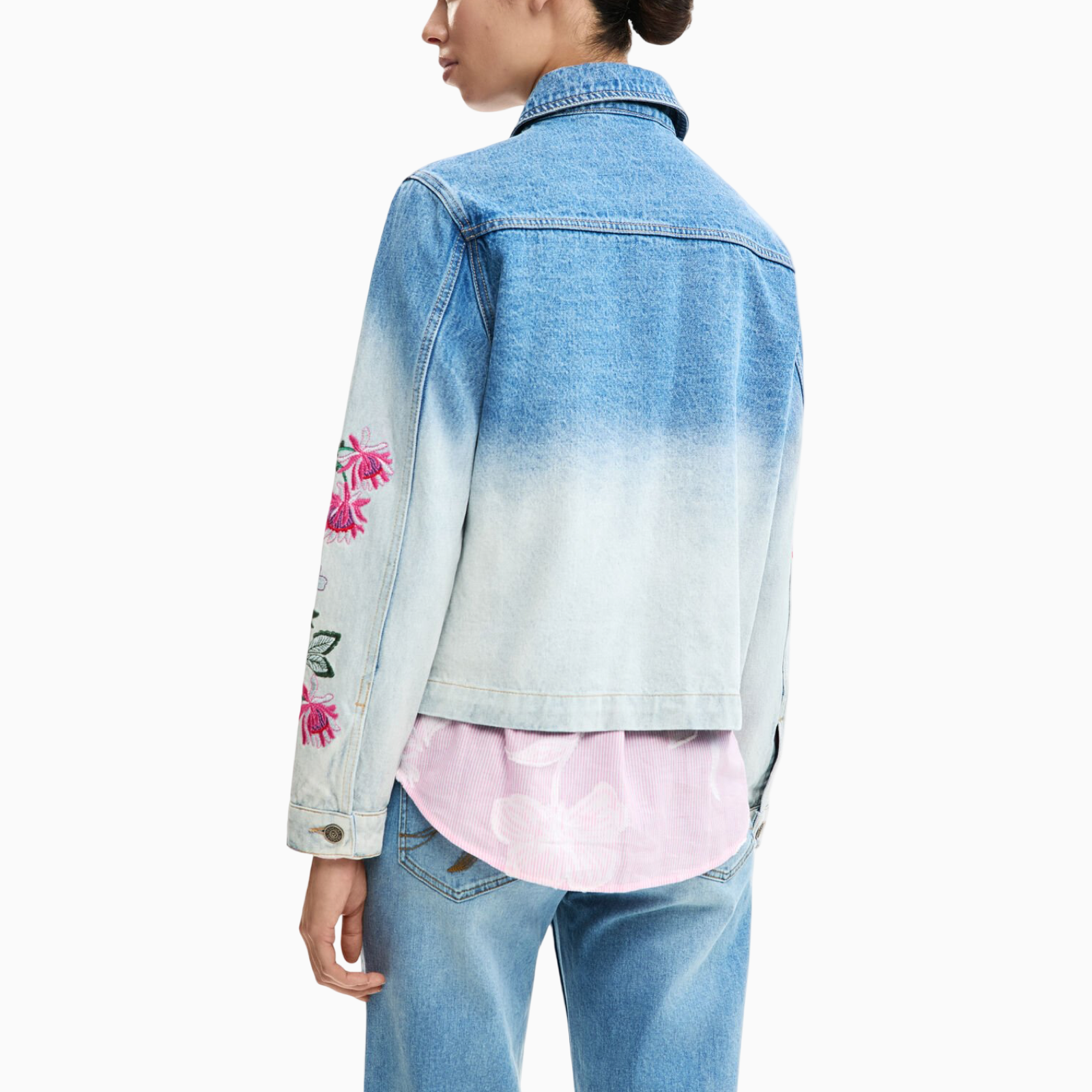 Дамско дънково яке Desigual Women Denim Jacket 26SWED16 5053 Back View