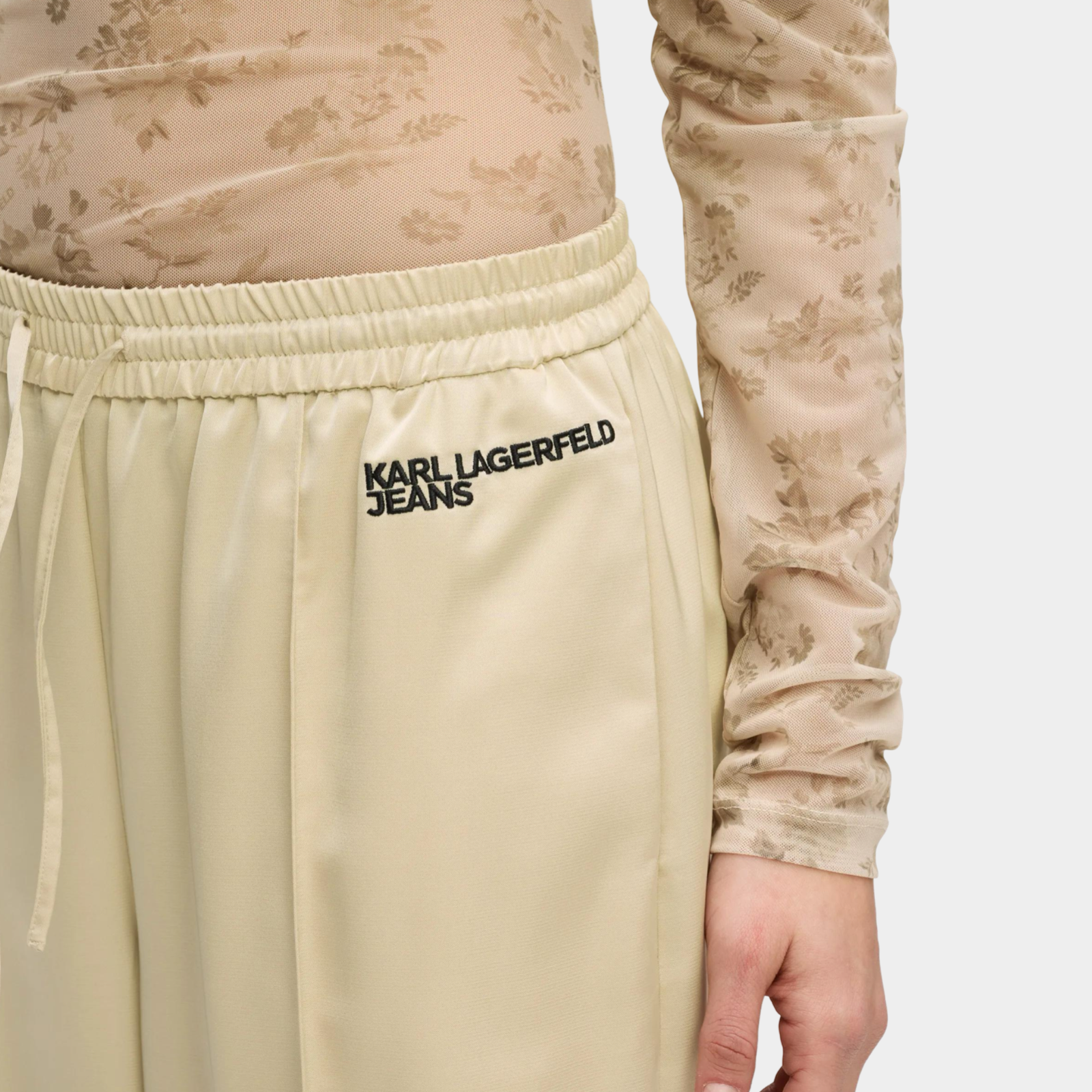 Дамски сатенени панталони Karl Lagerfeld Jeans Wide-Leg Satin Women Trousers B2W10058 2MW Close-Up