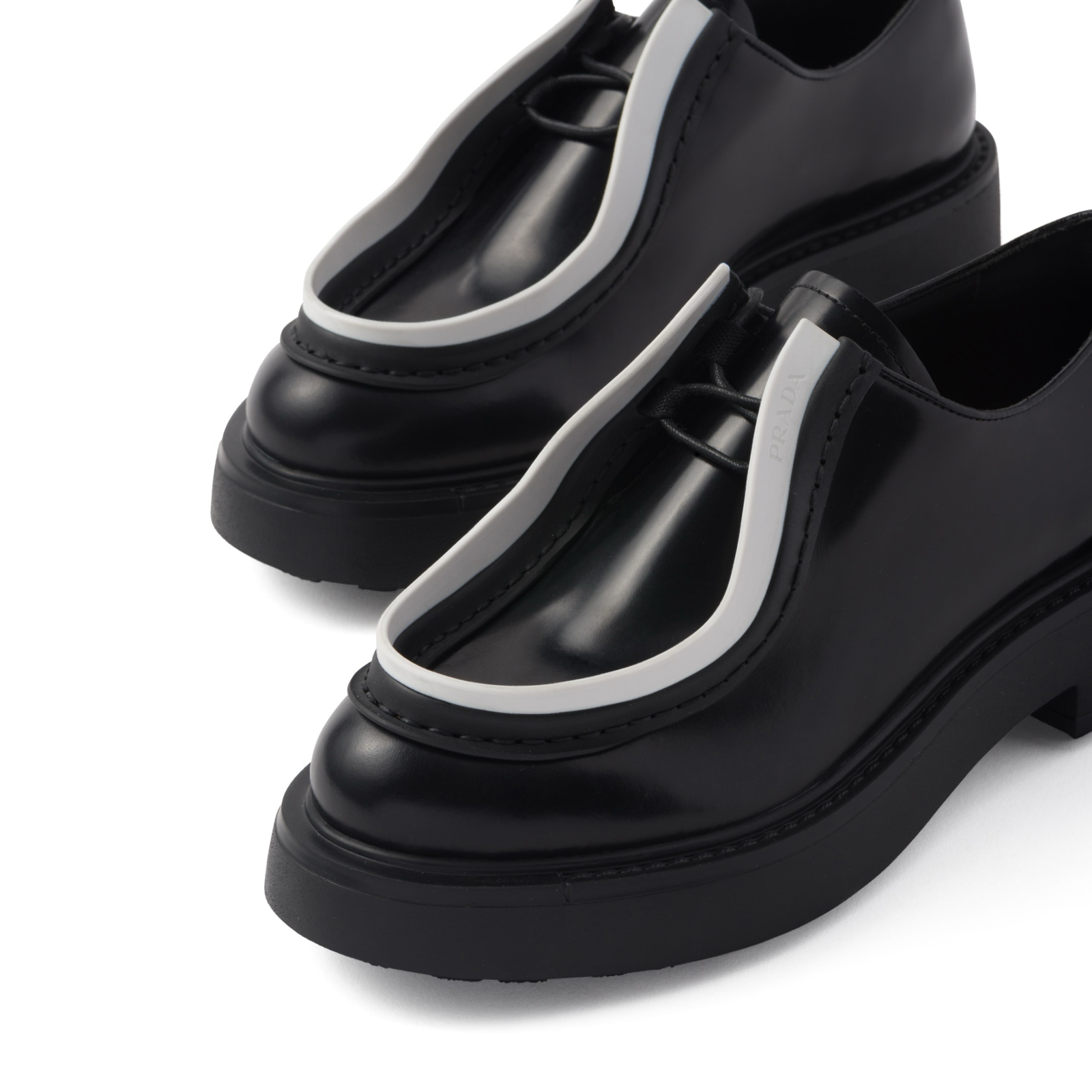 Prada Diapason Lace-Up Women Moccasins Close-Up