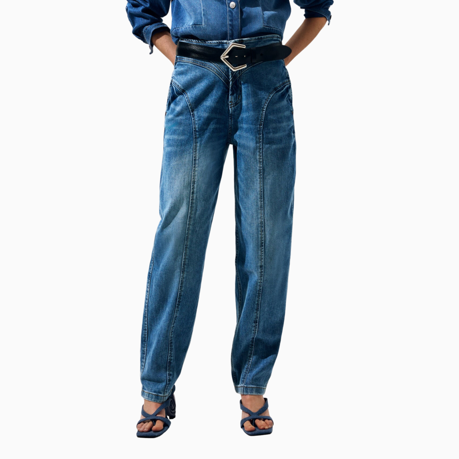 Дамски дънки Desigual Women Jeans 26SWDD41 5053 Front View