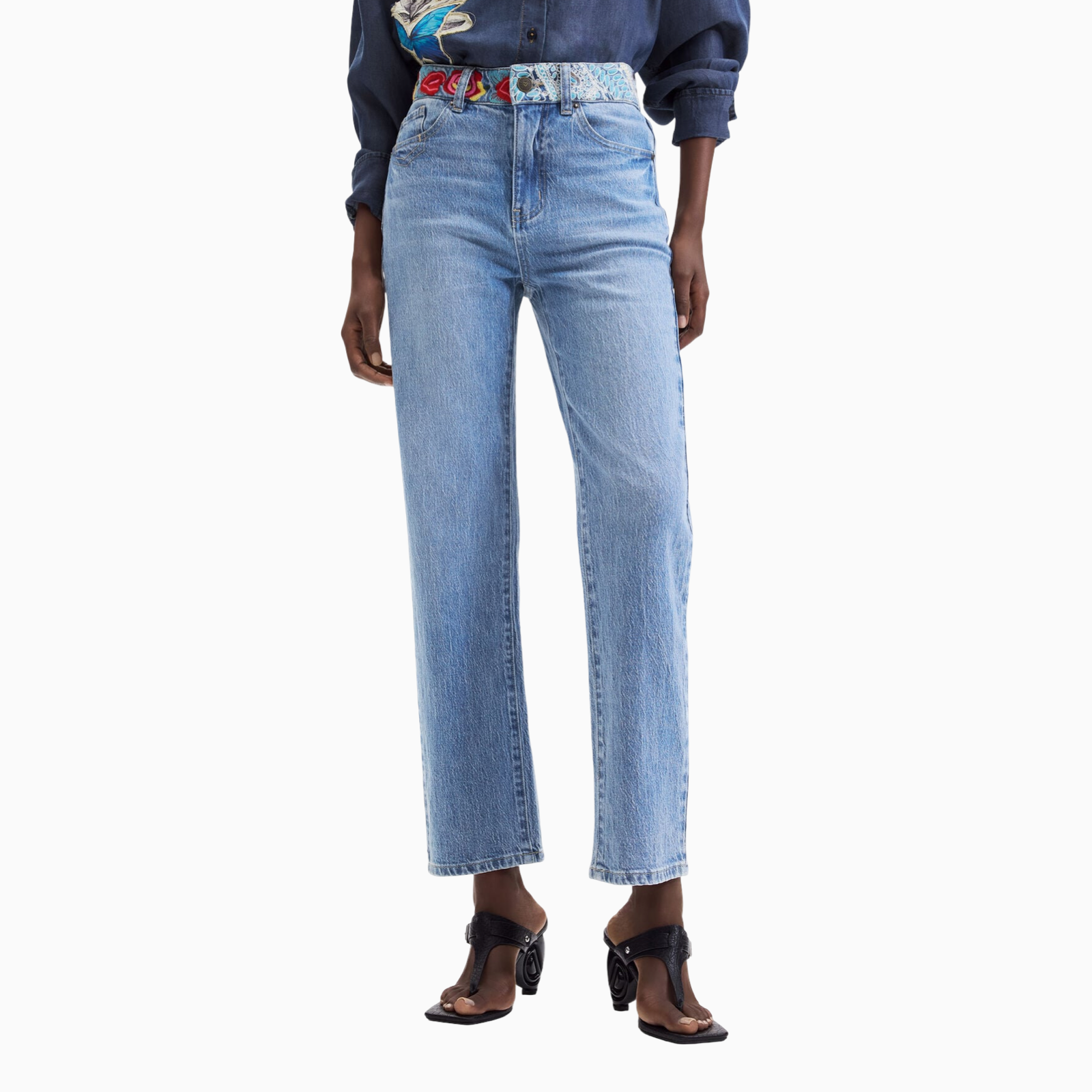 Дамски дънки Desigual Women Jeans 26WWDD06 5053 Front View