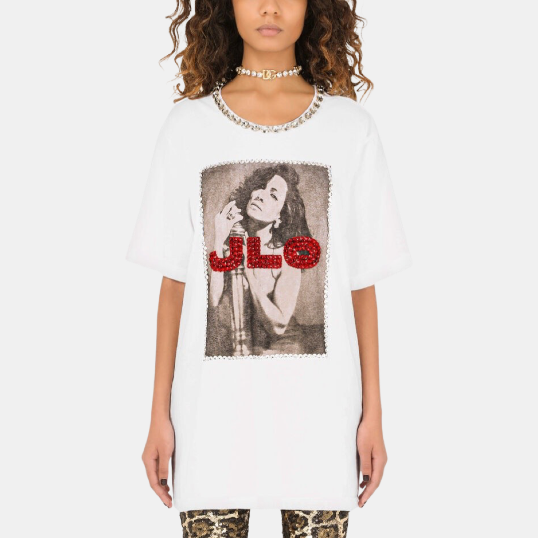 Дамска бяла тениска Dolce & Gabbana J.LO Embellished Women T-shirt