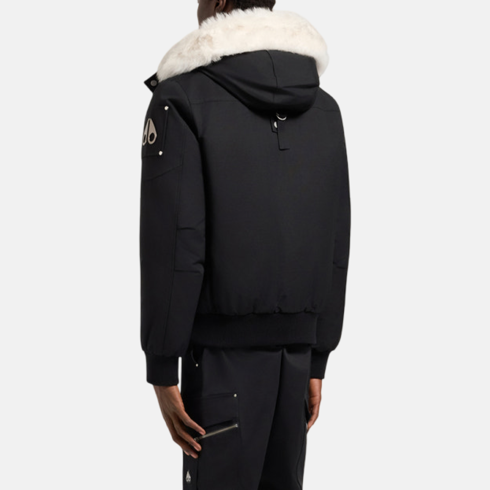 Moose Knuckles Ballistic Shearling Men Bomber Jacket 822185850252 Back View