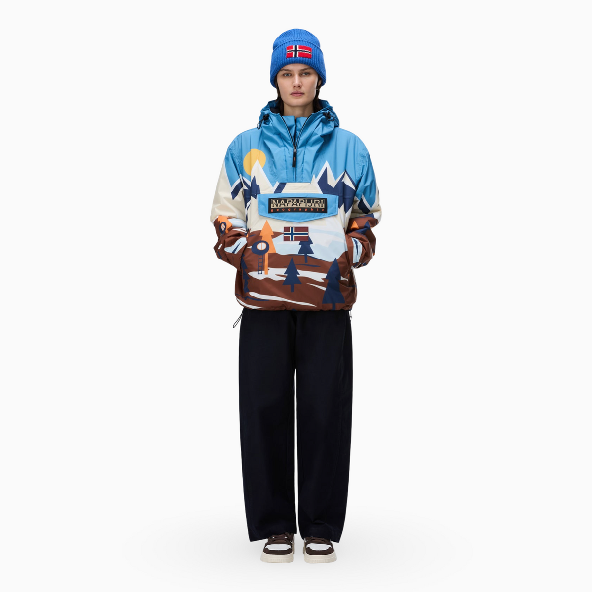 Унисекс яке анорак Napapijri Rainforest Next All Over Print Anorak Jacket NP0A8AHXFDX Front View