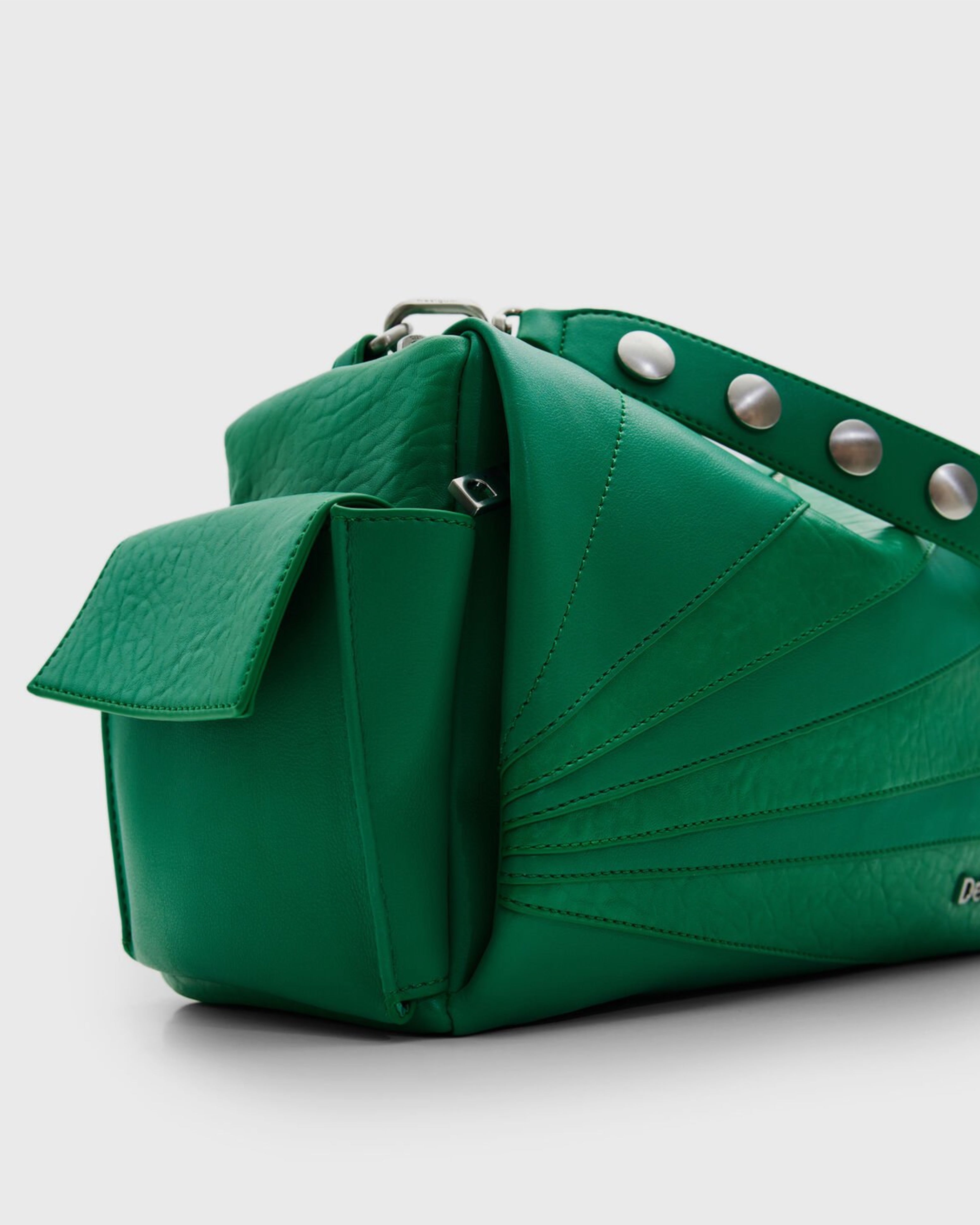 Дамска чанта в зелено Women’s M patchwork textures handbag Desigual 24SAXP75 4014U Green