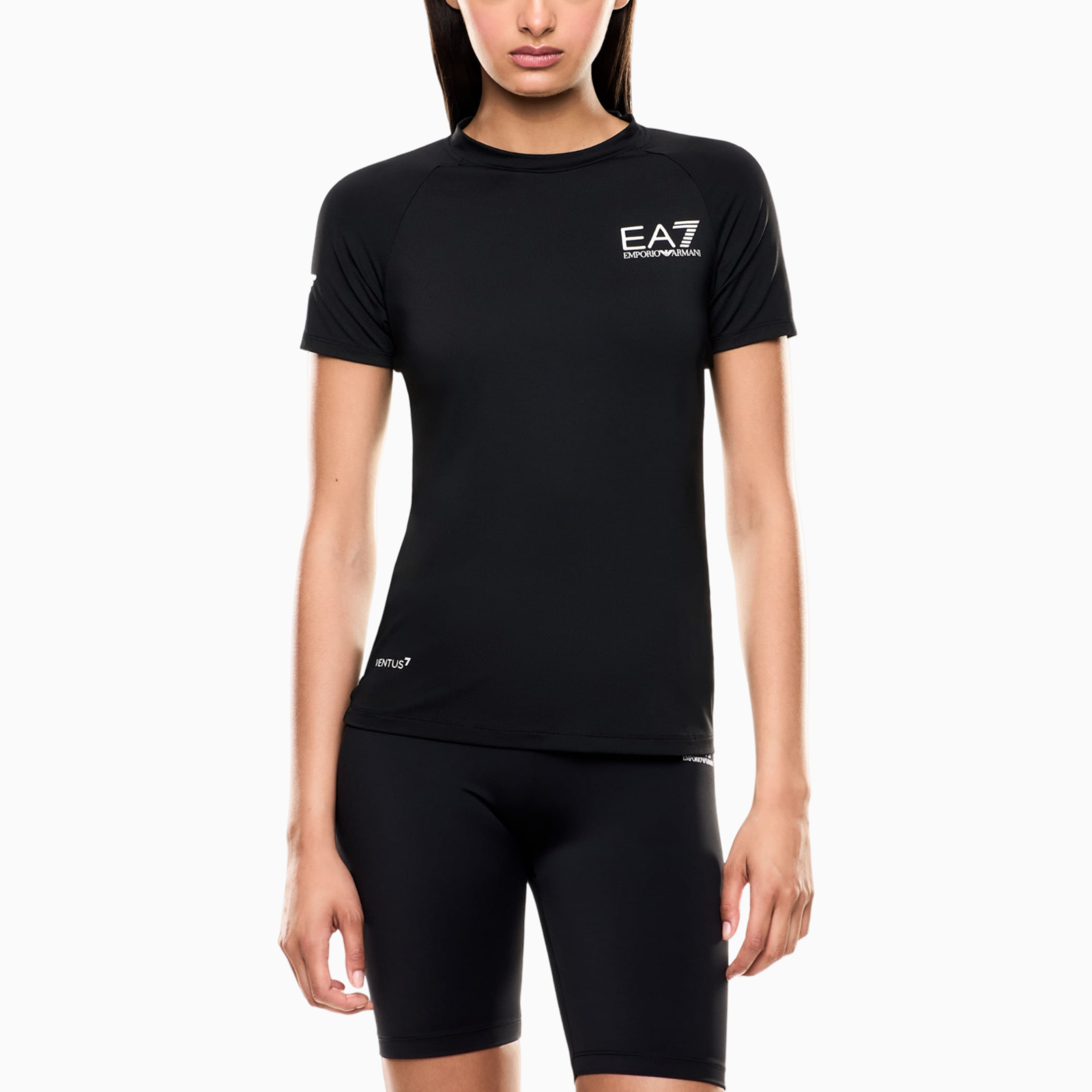Дамска спортна черна тениска EA7 Emporio Armani 8NTT70 TJEMZ 1200 Front View