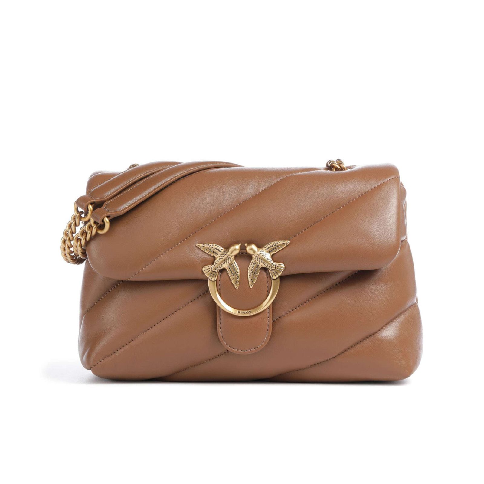 Дамска кафява чанта Pinko Love Puff Classic CL Sheep Nappa 100038 A0F2 M37Q Front View