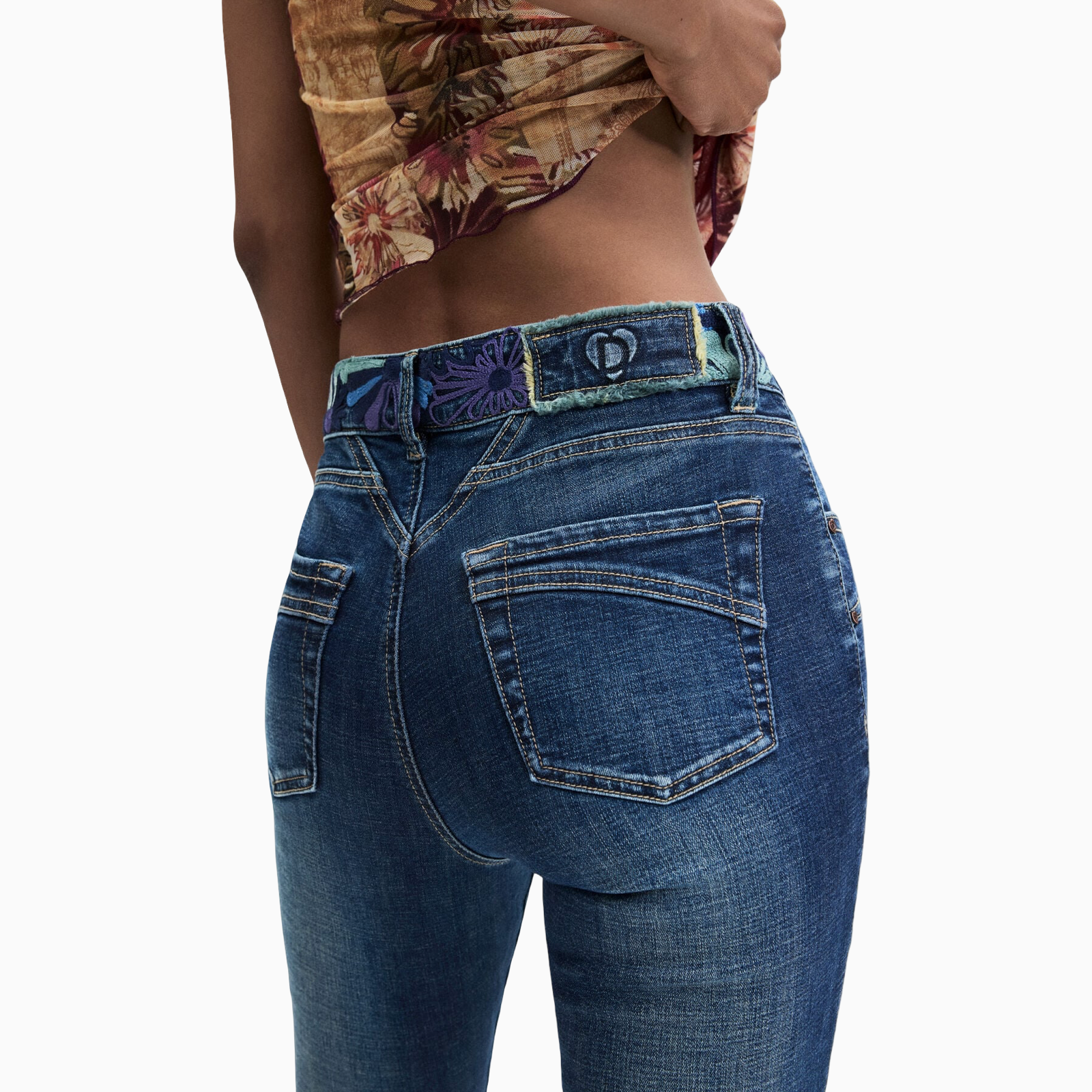Дамски дънки Desigual Women Jeans 26WWDD21 5053 Back View