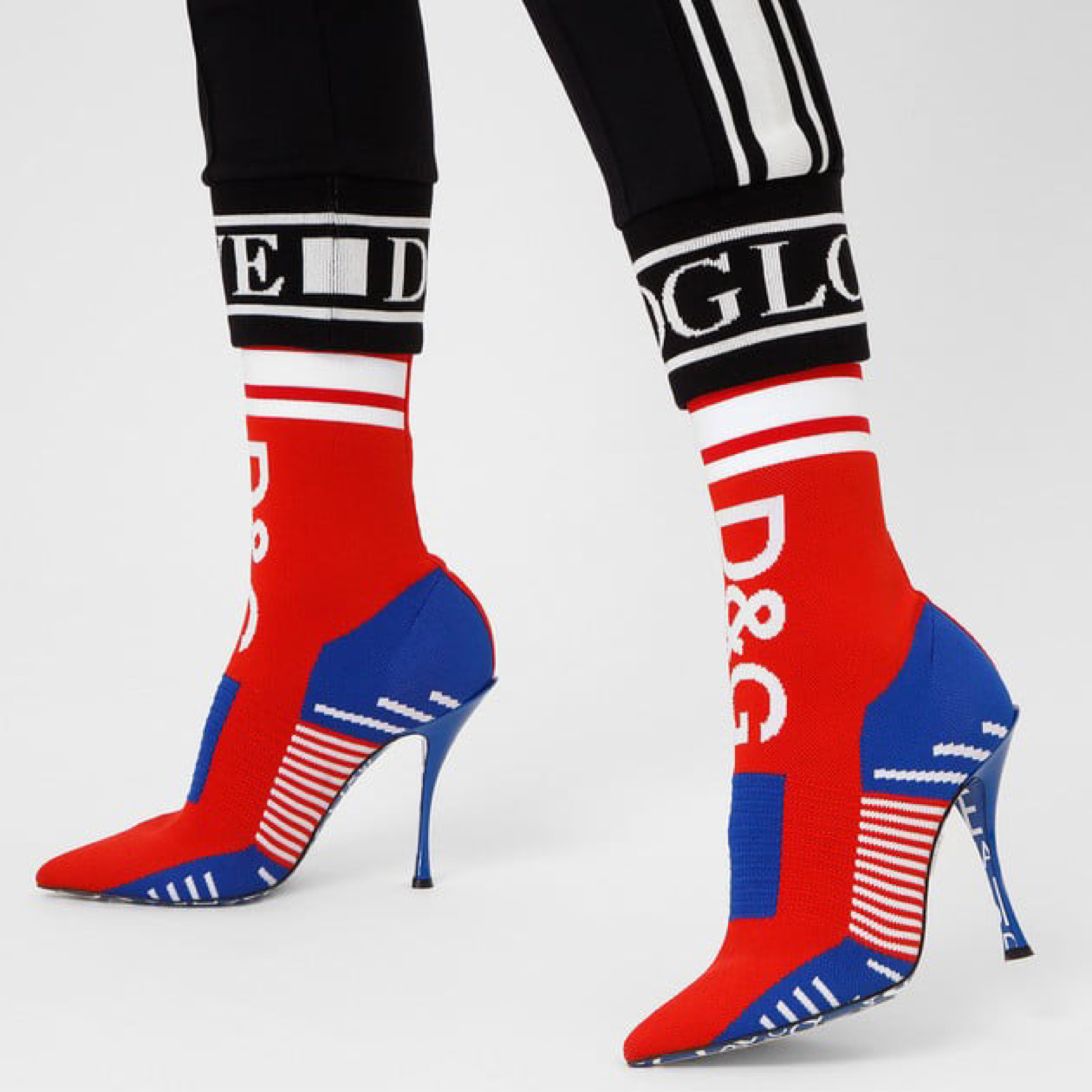 Dolce & Gabbana Sock Style Women Ankle Boots Model View