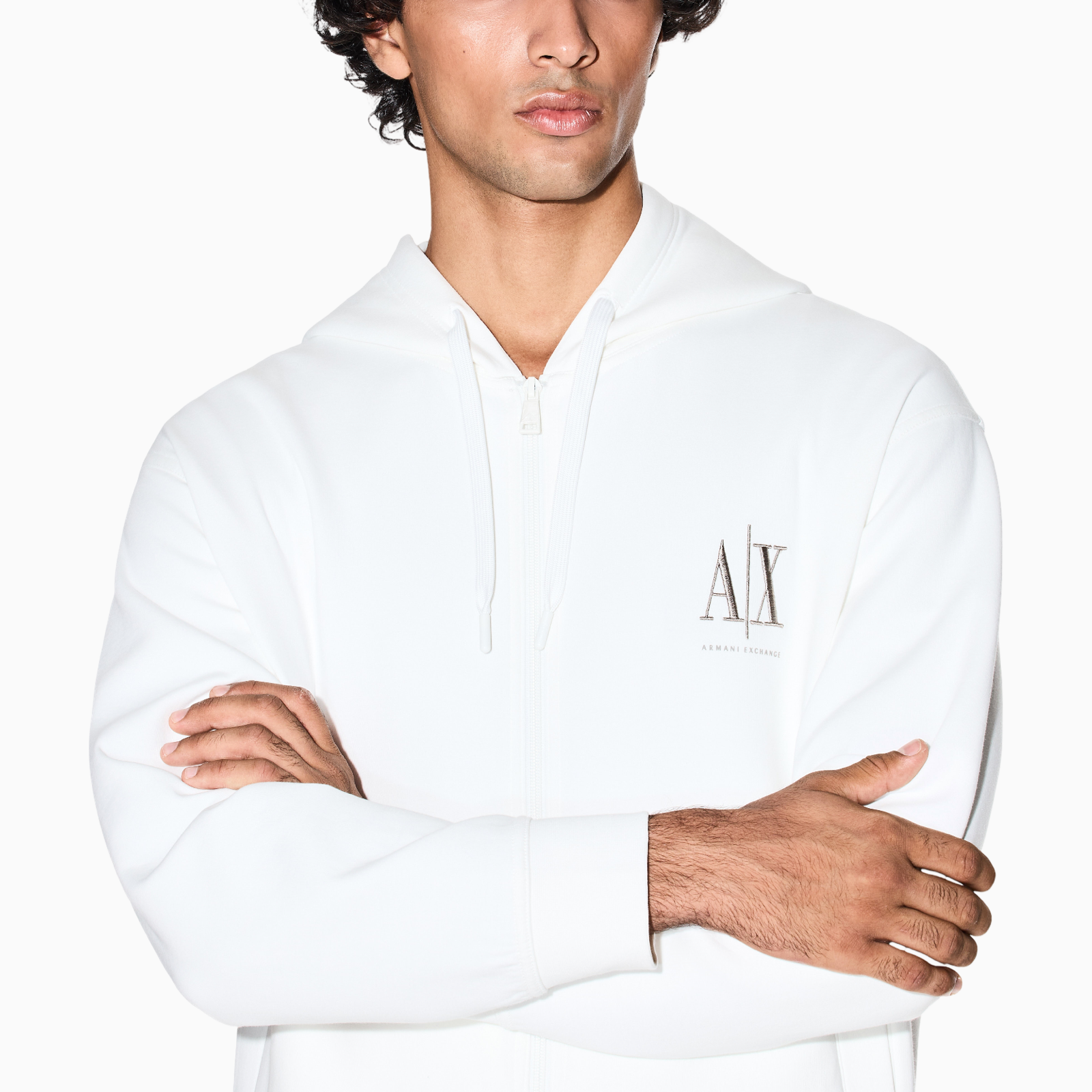 Мъжки бял суичър Armani Exchange Men Sweatshirt XM000371 AF10818 U0009 Close-Up