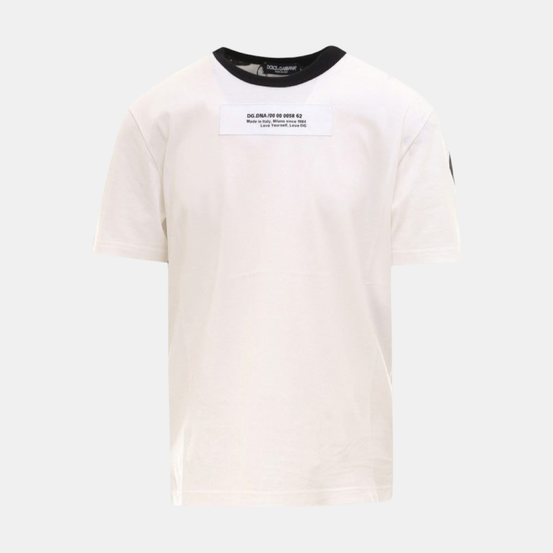 Мъжка тениска Dolce & Gabbana Black White Camouflage Round Neck T-shirt