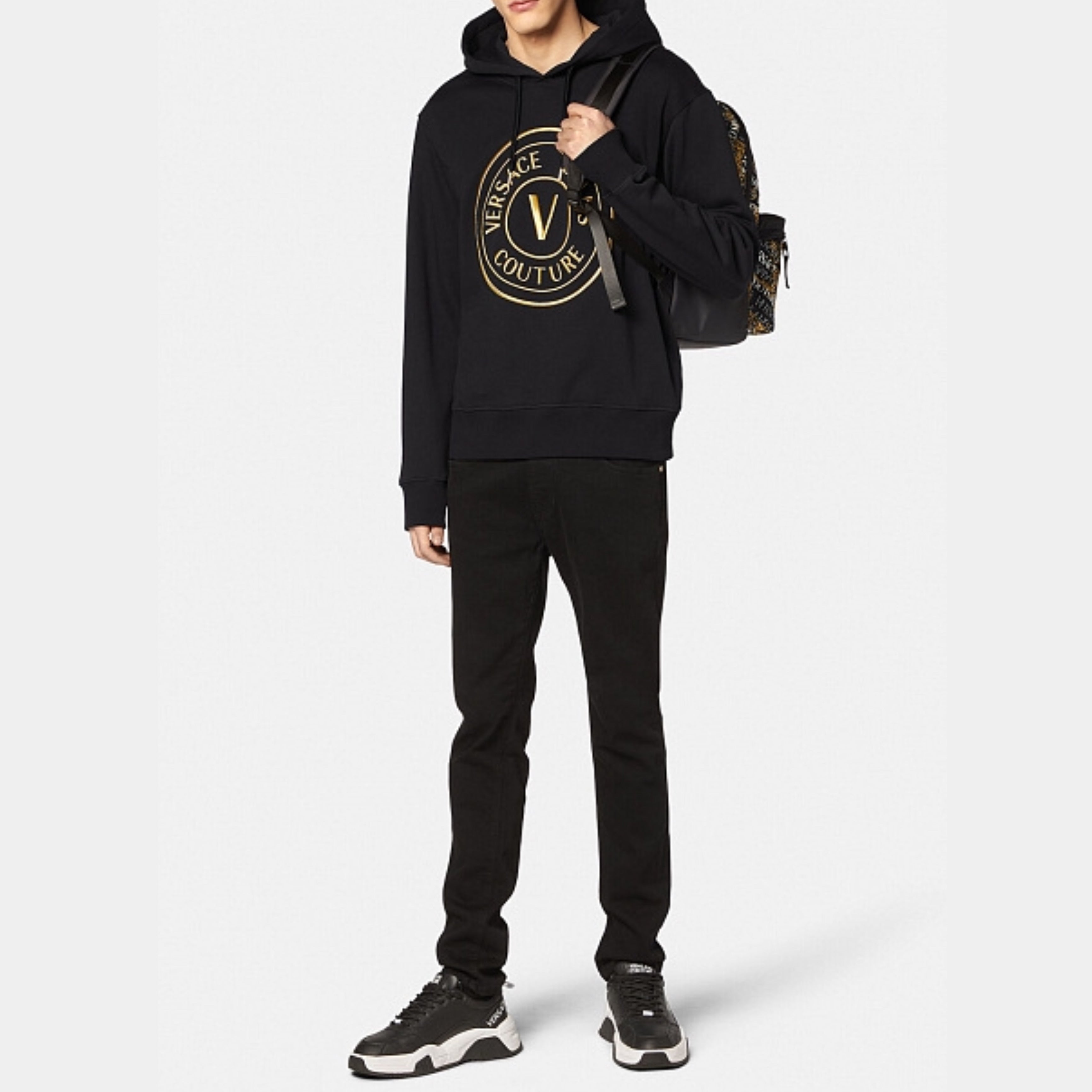 Мъжки суитчър Versace Jeans Couture 72GAIT03 CF01T G89 в черно