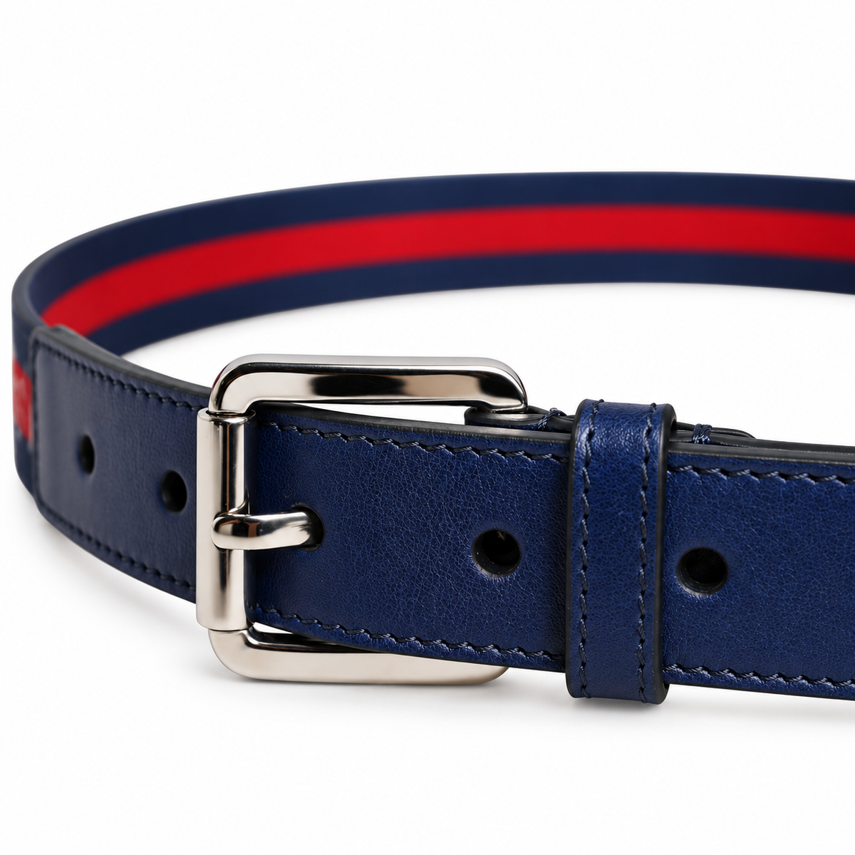 Men's belt Dolce & Gabbana SKU: BC4276 B9I51 front buckle close-up