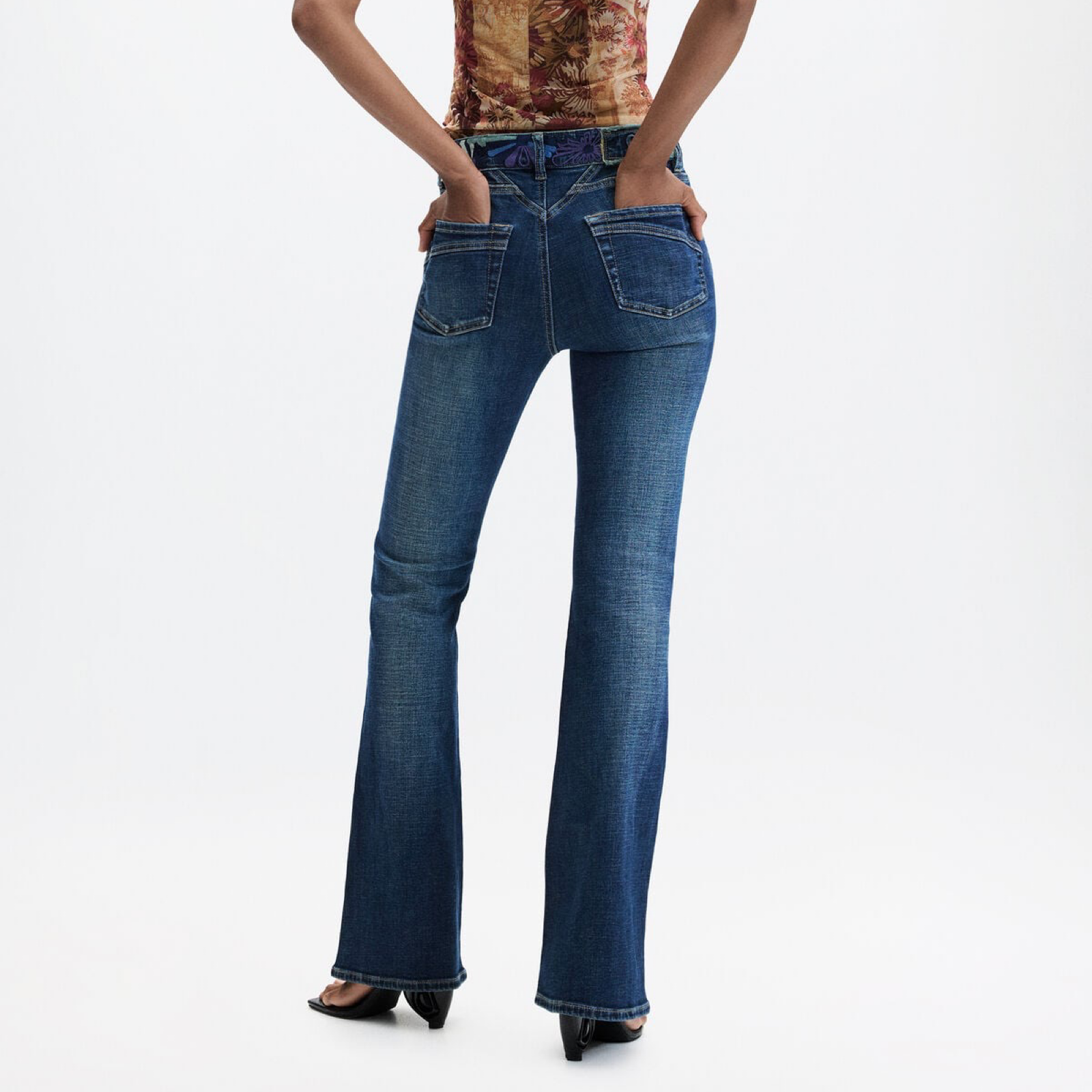 Дамски дънки Desigual Women Jeans 26WWDD21 5053 Back View