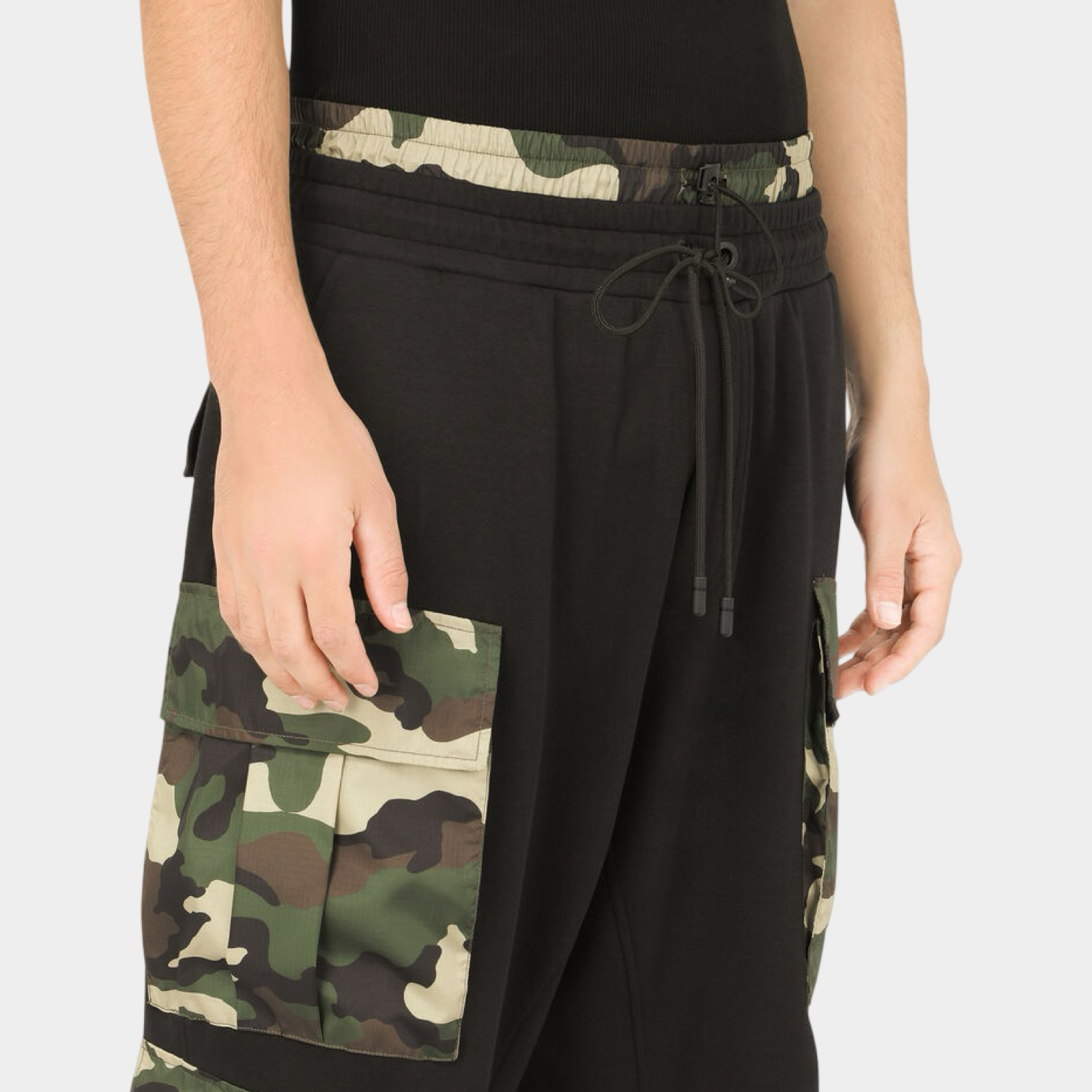 Dolce & Gabbana Camouflage Print Jogger Pants GWYJAZ G7BSR Close-Up