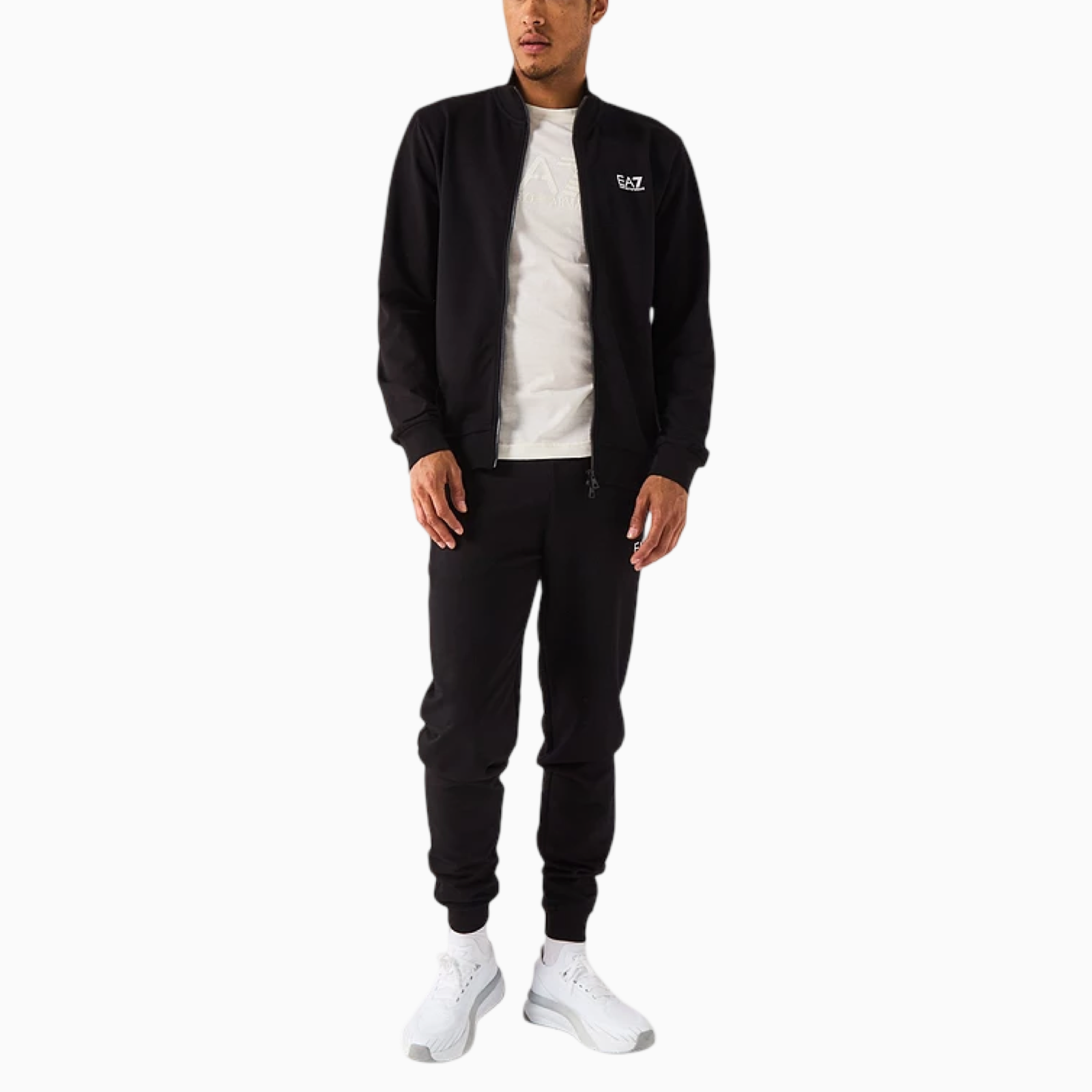 Мъжки черен спортен екип EA7 Emporio Armani Men Tracksuit 8NPV60 PJVRZ 1200 Front View
