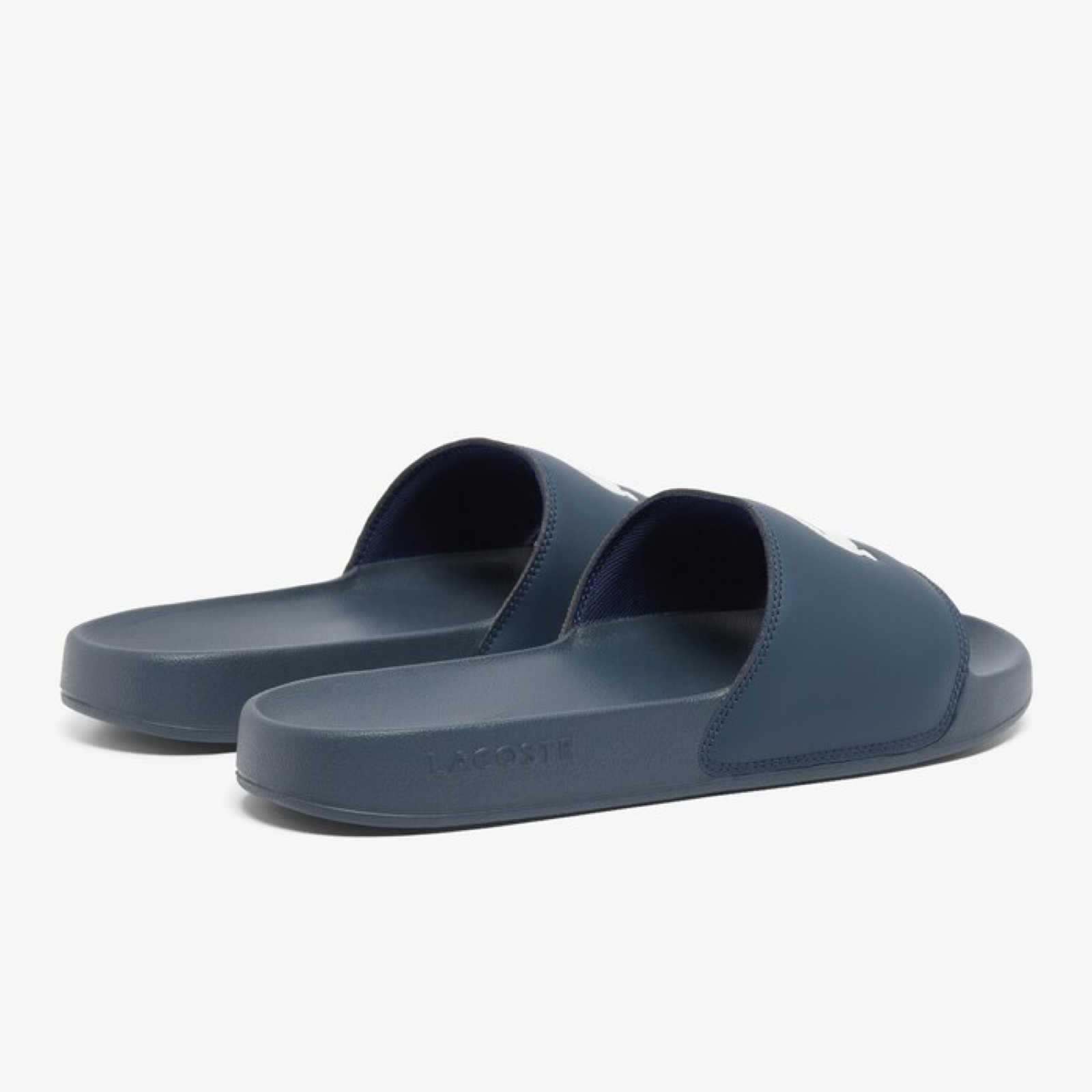 Мъжки сини чехли Lacoste Men Slippers 49CMA0041 092 Heel View