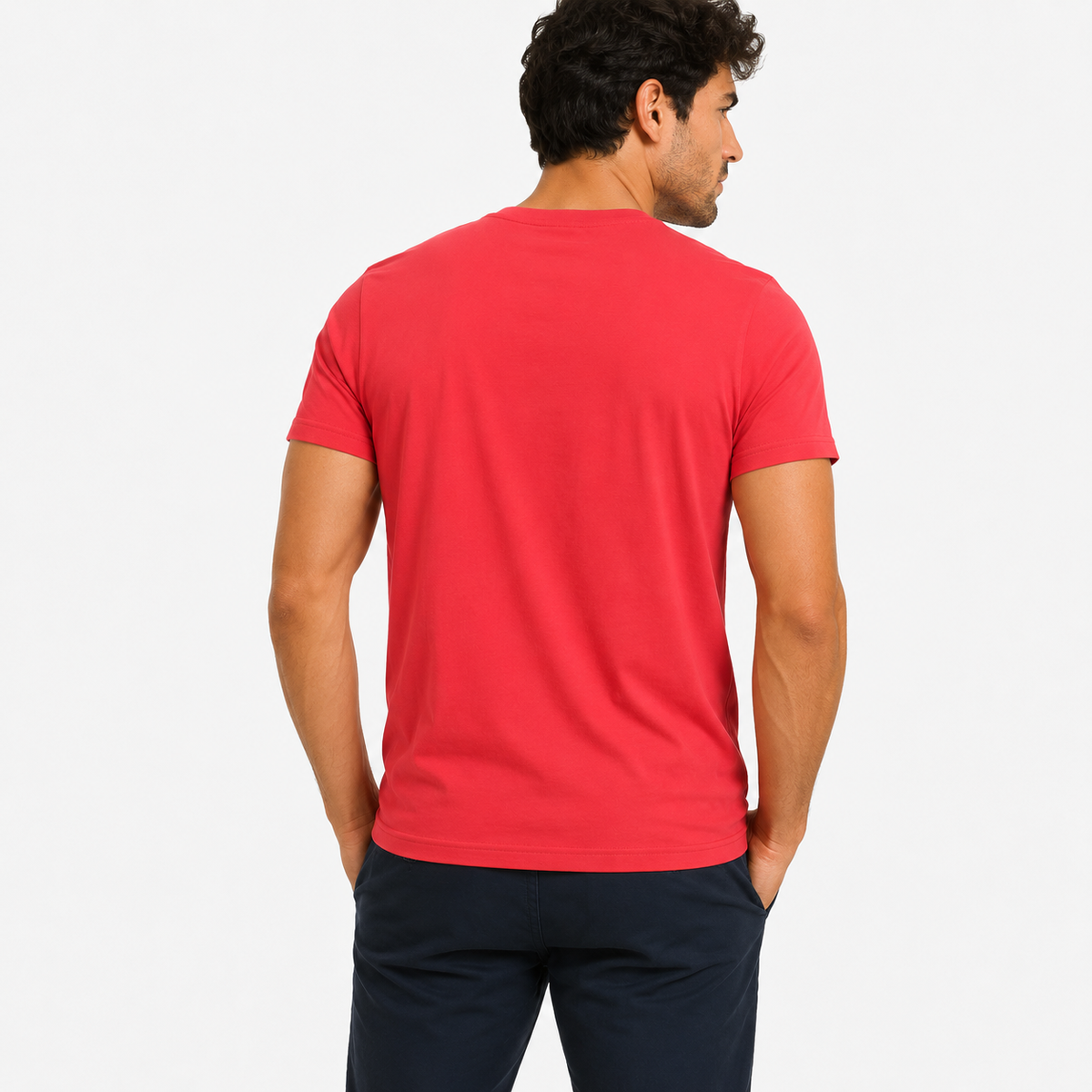 Мъжка червена тениска Cavalli Class Men T-shirt QXT61PJD060 2798BD1 02000 Back View