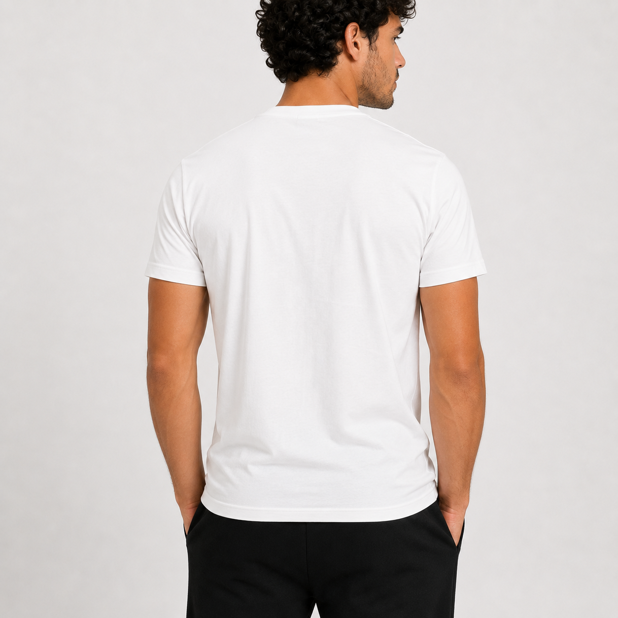 Мъжка бяла тениска Cavalli Class Men T-shirt QXT63GJD060 00053 Back View