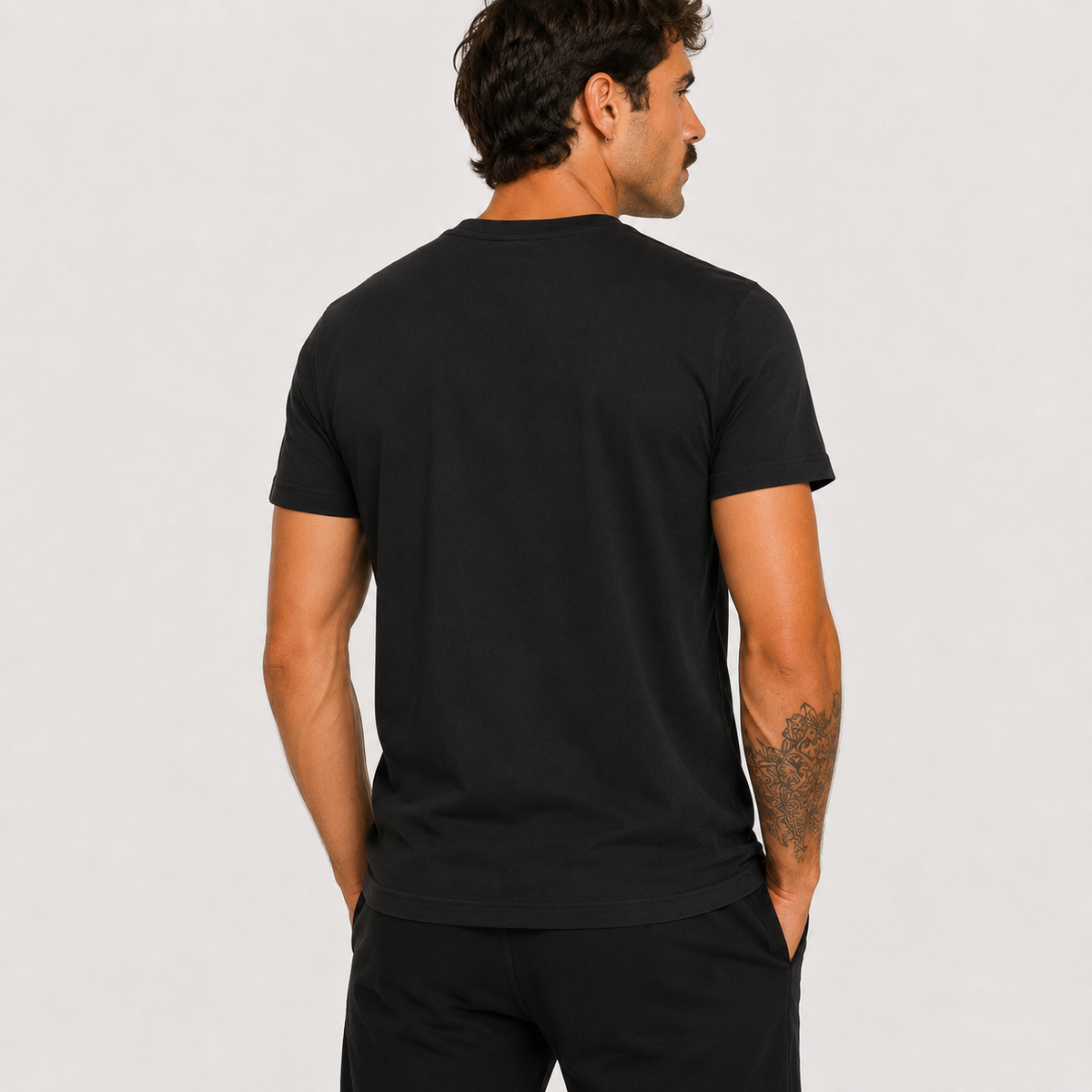 Мъжка черна тениска Cavalli Class Men T-shirt TXT61MJD060 05051 Back View